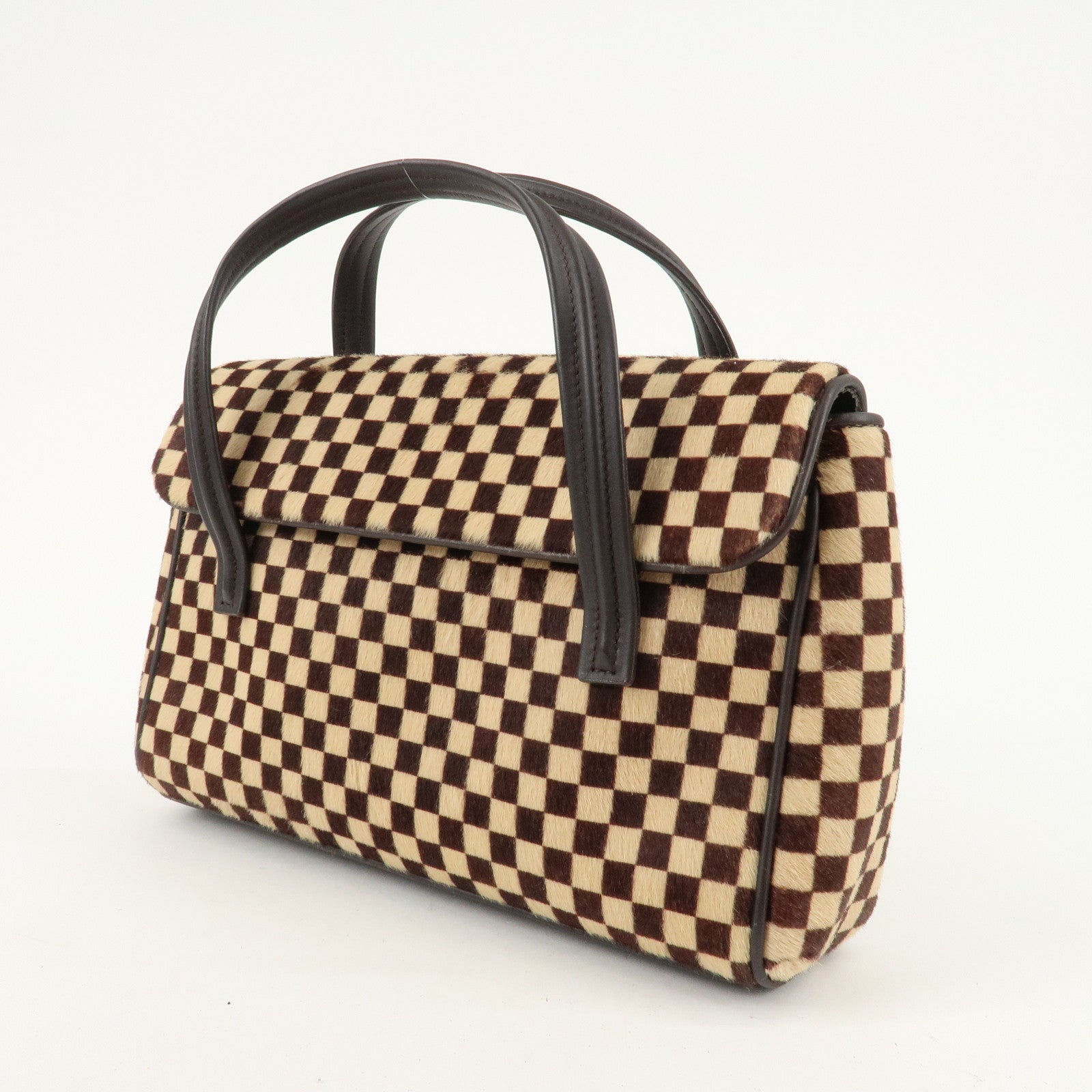 Louis Vuitton Damier Sauvage Lion Hand Bag Beige Brown M92131