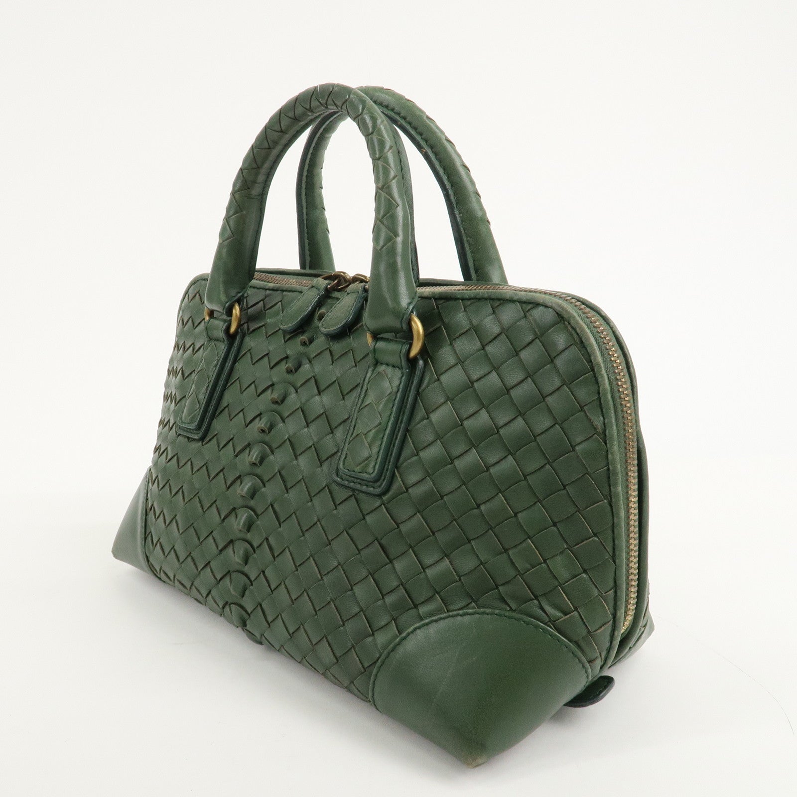 BOTTEGA VENETA Intrecciato Leather Hand Bag Green 192938