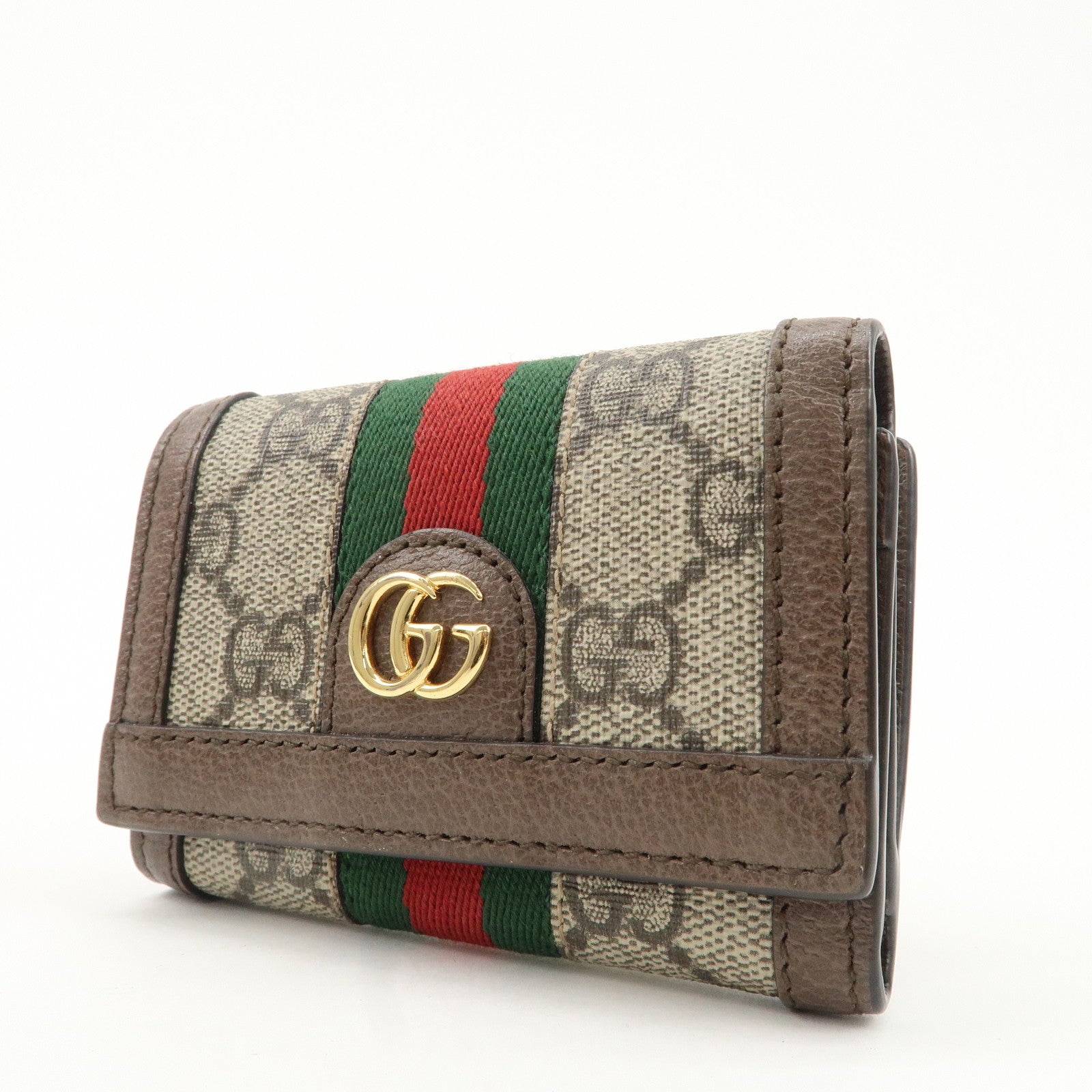 GUCCI Ophidia GG Supreme Leather Tri-Fold Compact Wallet 644334