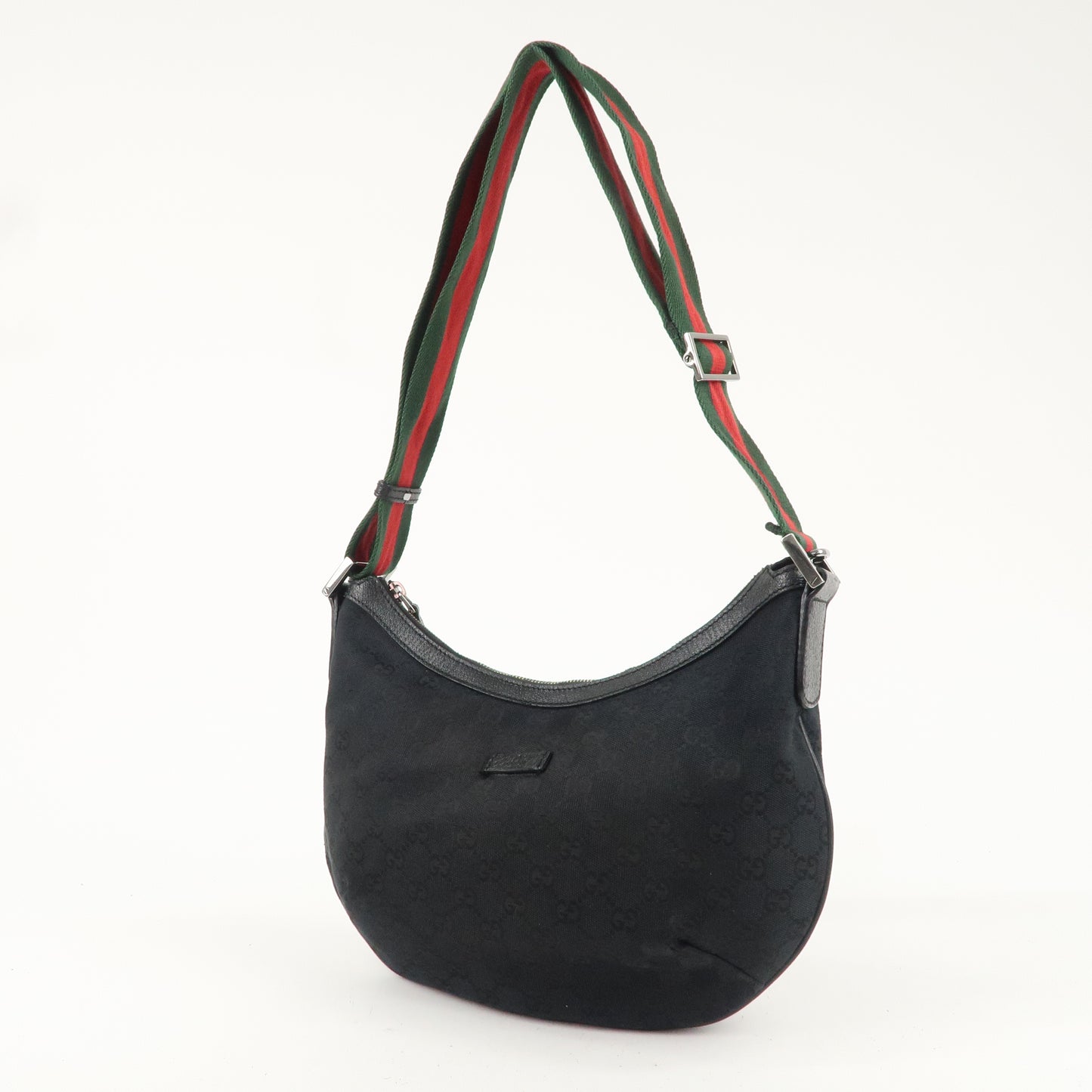 GUCCI Sherry GG Canvas Leather Shoulder Bag Black 181092