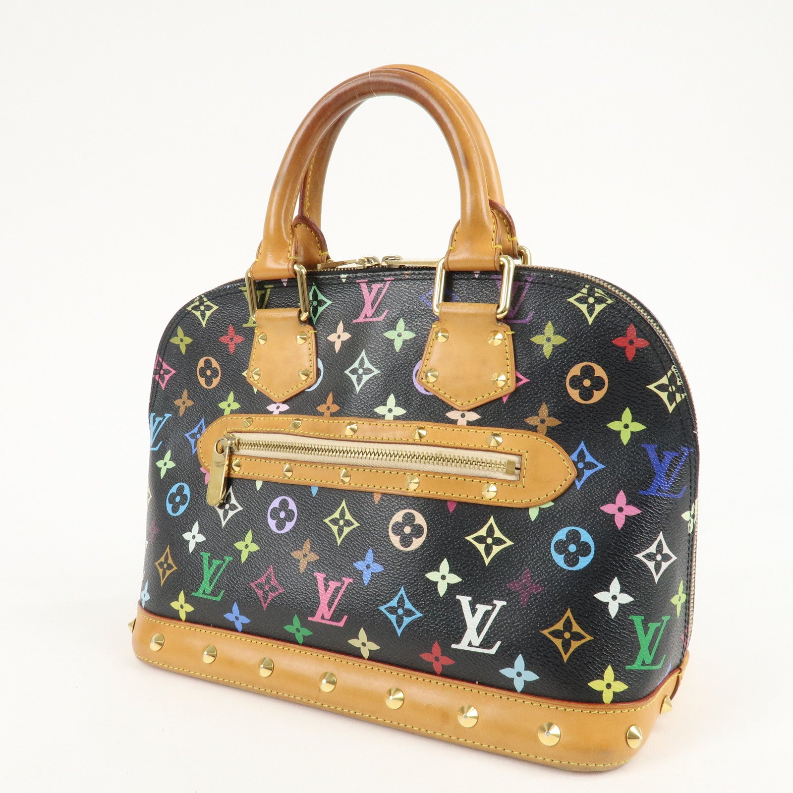 Louis Vuitton Monogram Multicolor Alma Hand Bag Noir M92646