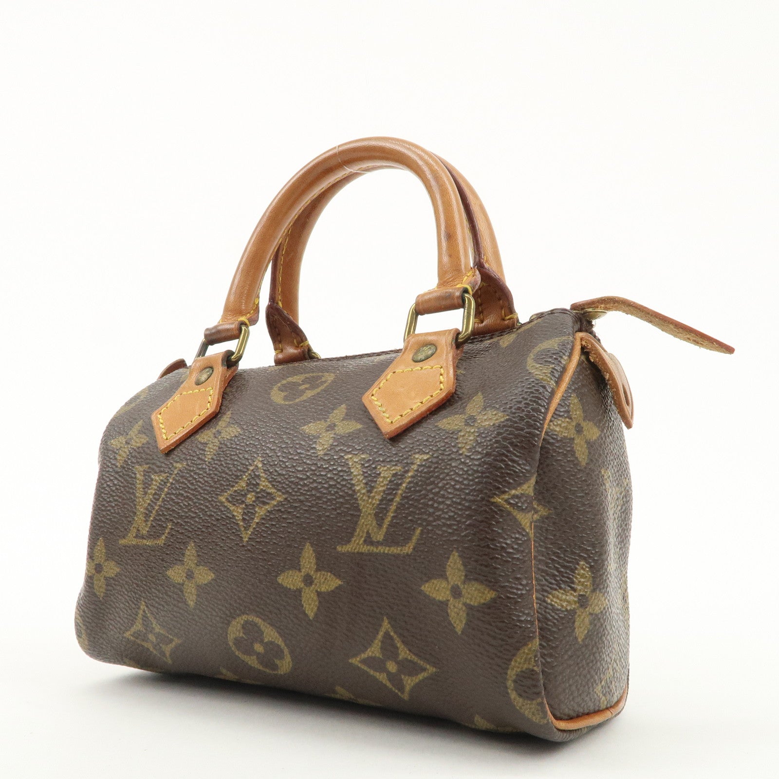 Louis Vuitton Monogram Mini Speedy Hand Bag Brown M41534 Used