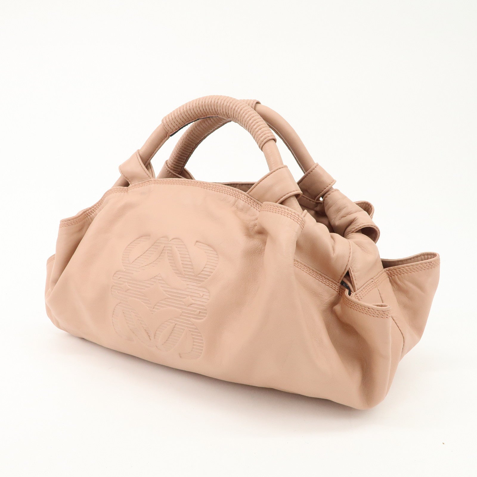 LOEWE Anagram Leather Nappa Aire Hand Bag Pink Used