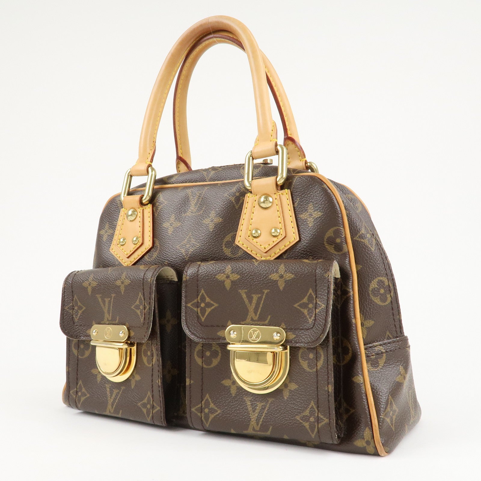 Louis Vuitton Monogram Manhattan PM Hand Bag Brown M40026