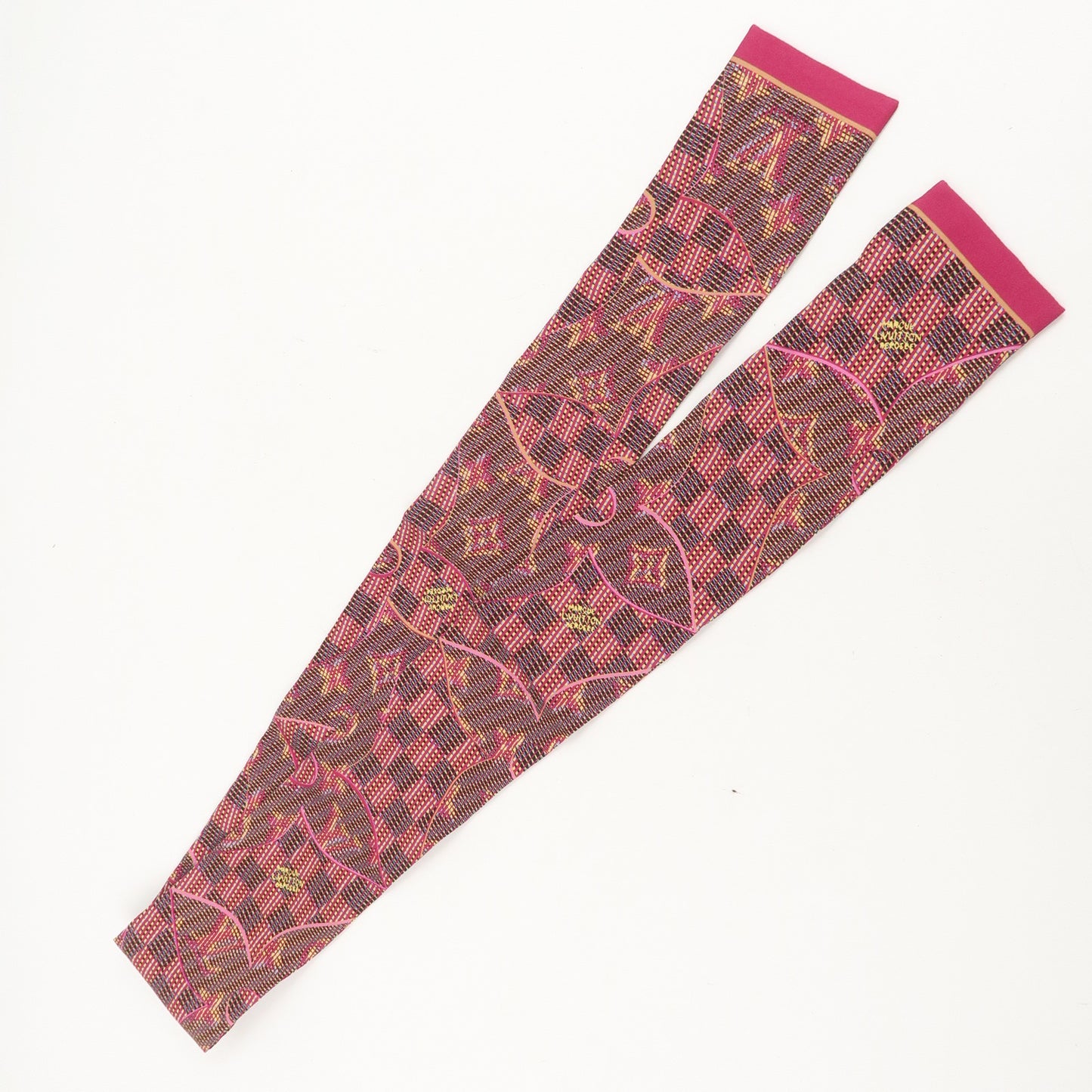 Louis Vuitton Pop Bandeau Silk 100% Scarf Fuchsia MP2499