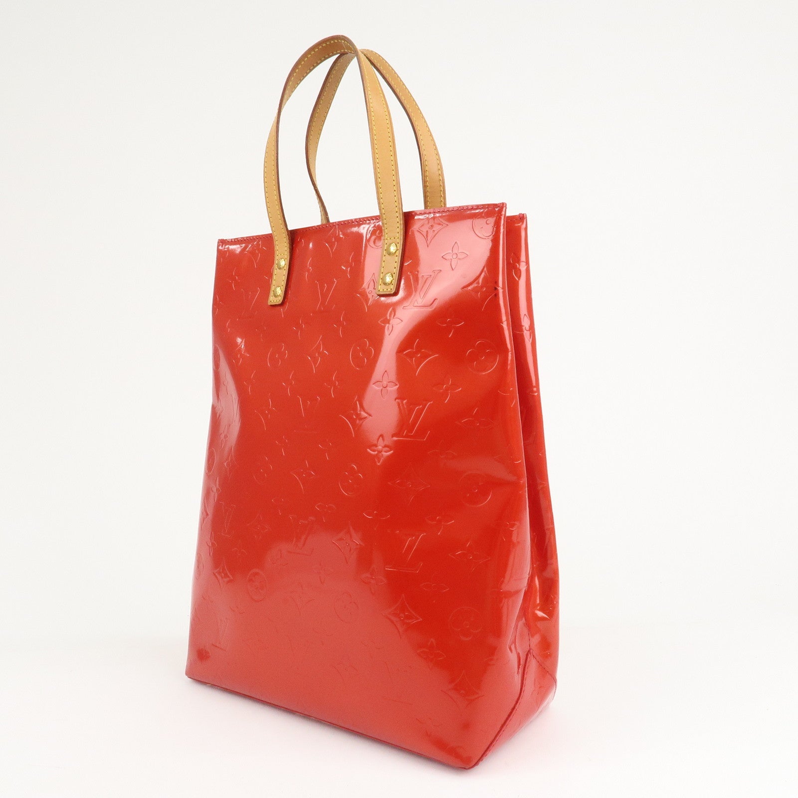 Louis Vuitton Monogram Vernis Lead MM Tote Bag Rouge M91086