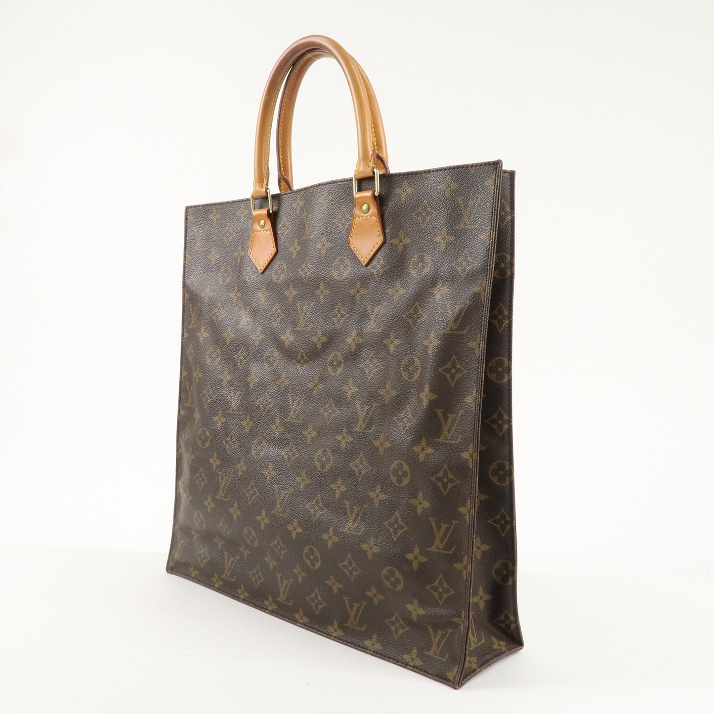 Louis Vuitton Monogram Sac Plat Hand Bag Brown M51140