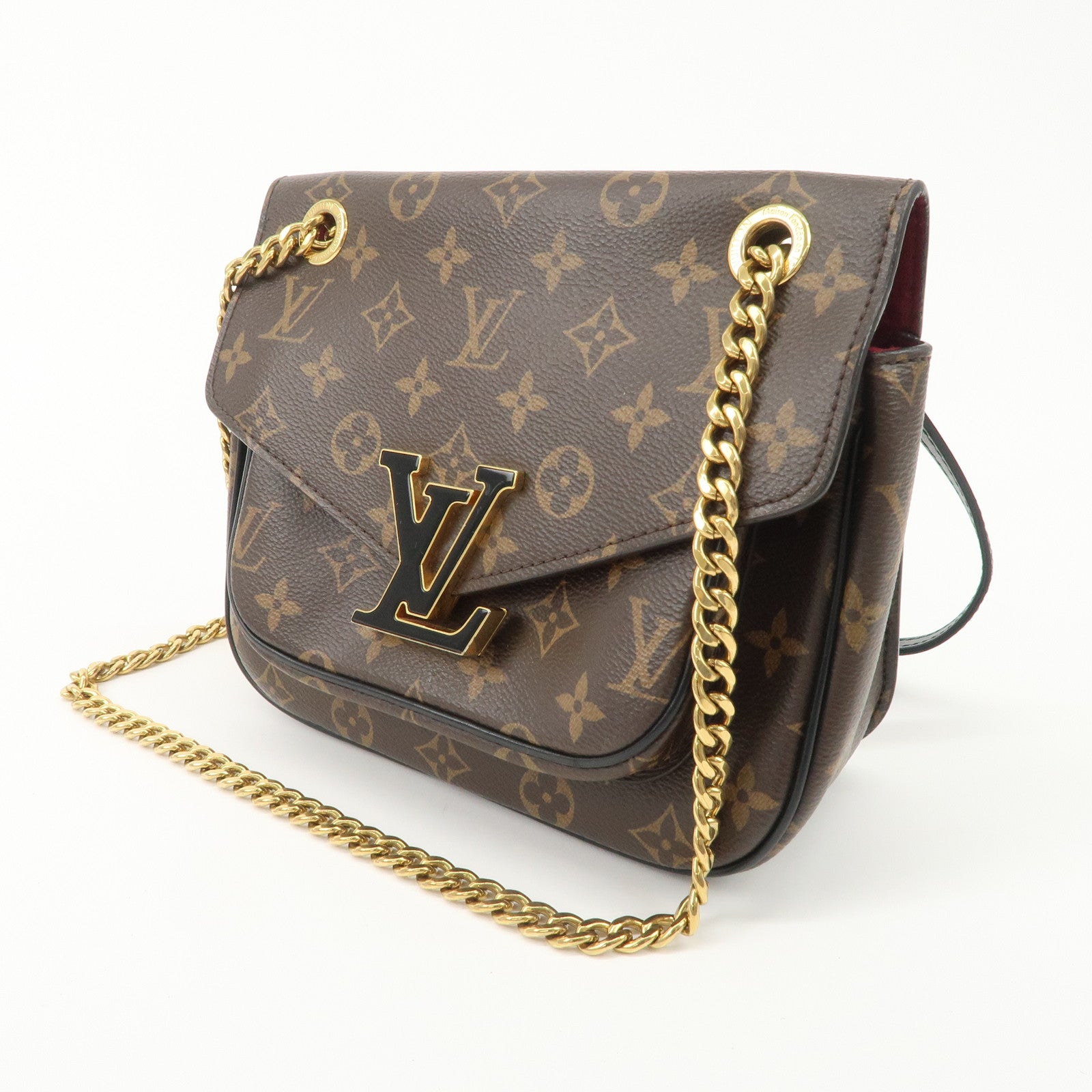 Authc Louis Vuitton Monogram Passy Crossbody Chain Shoulder Bag M45592 Used