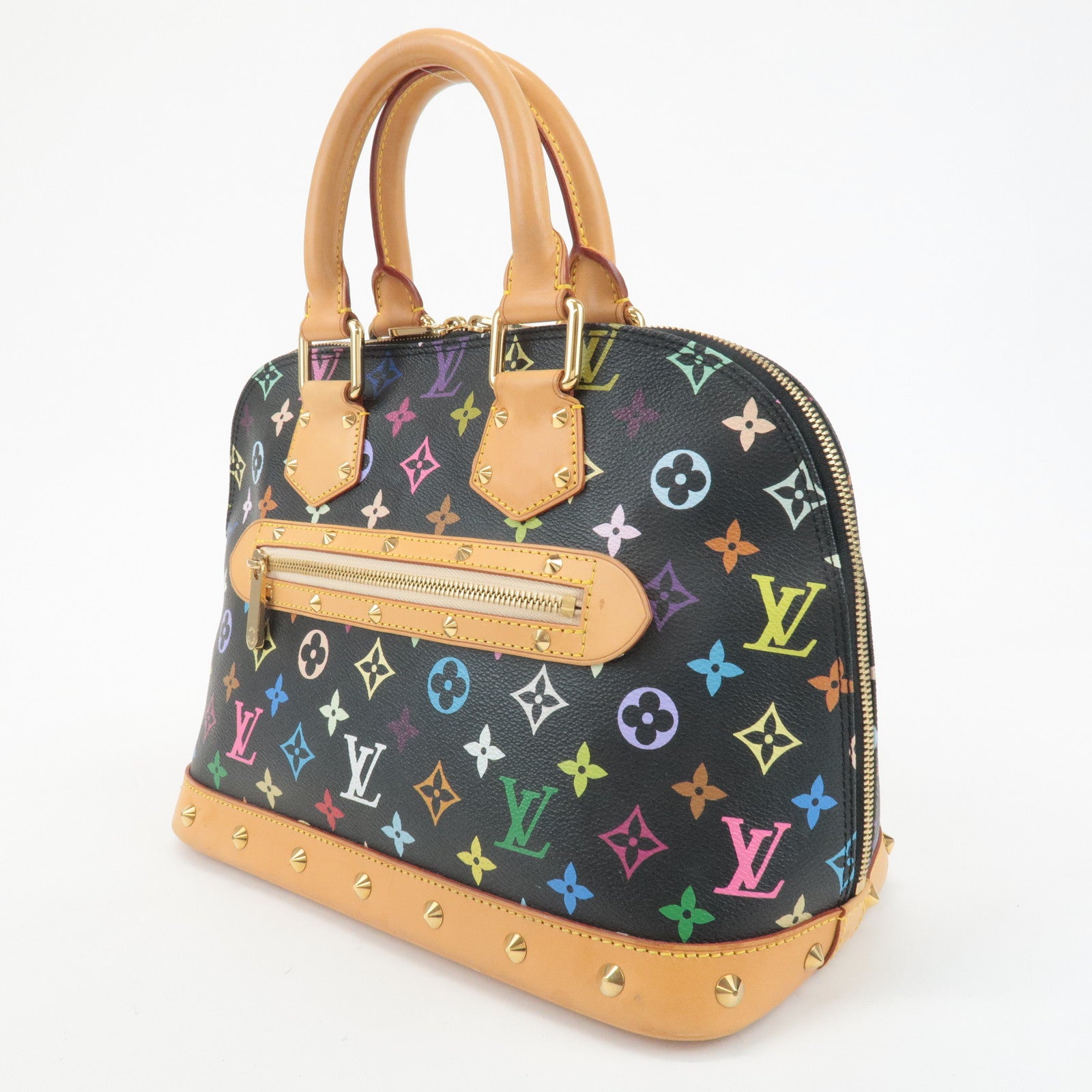 Louis Vuitton Monogram Multicolor Alma Hand Bag Noir M92646 Used