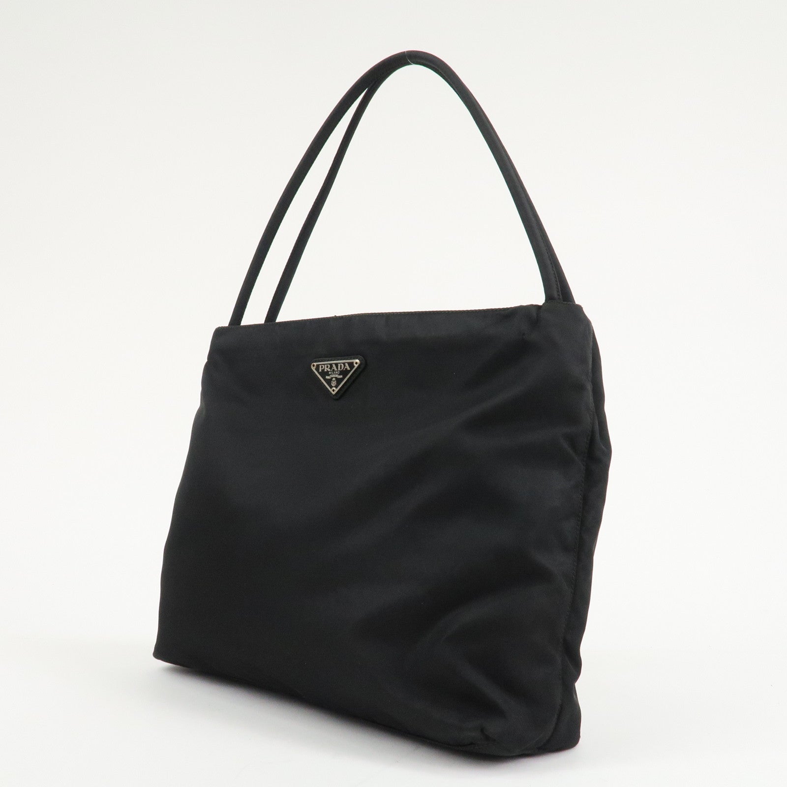 PRADA Logo Nylon Tote Bag Shoulder Bag Hand Bag Black B6242