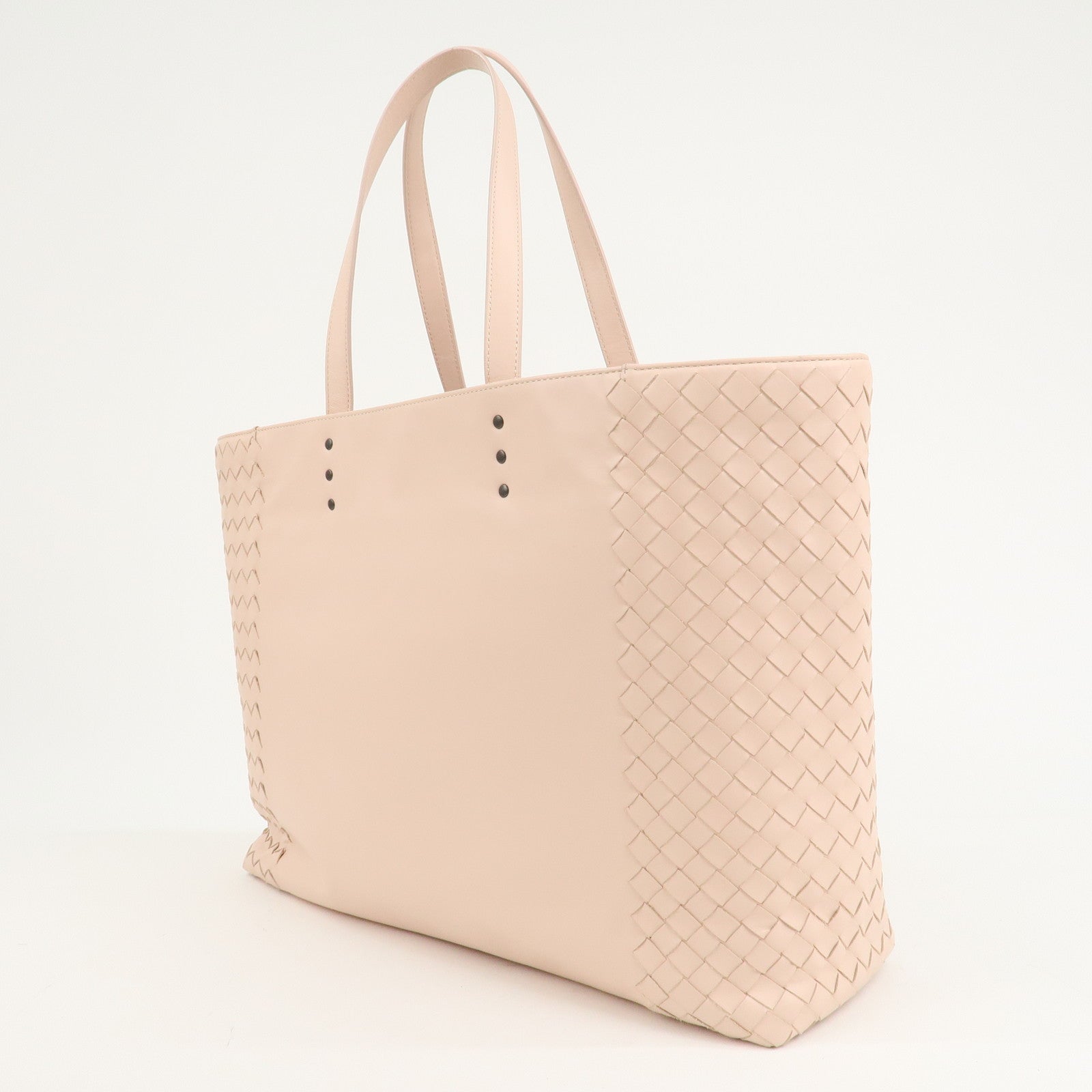 BOTTEGA VENETA Intrecciato Leather Tote Bag Mallow Pink 386812