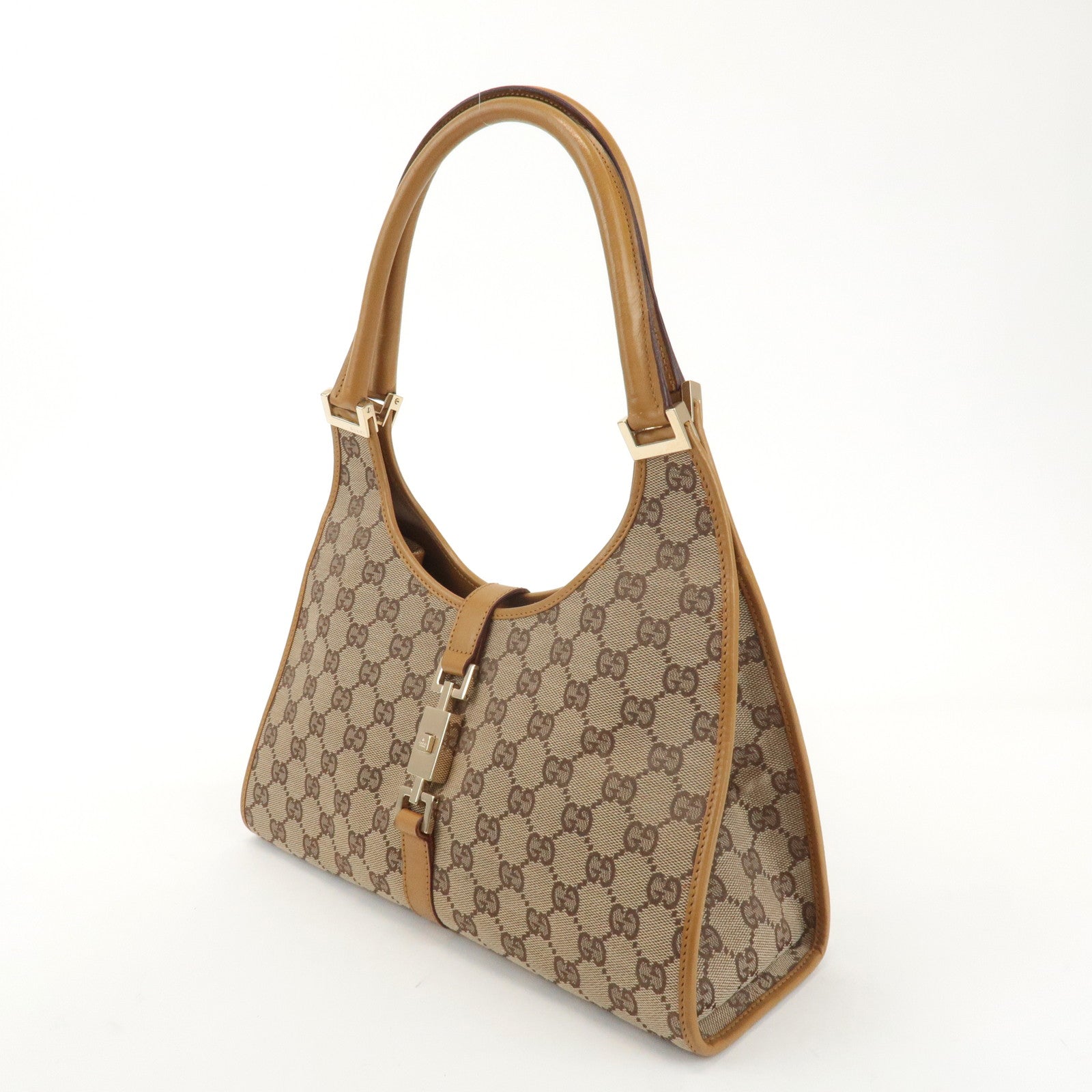 GUCCI Jackie GG Canvas Leather Shoulder Bag 001.1067.1705