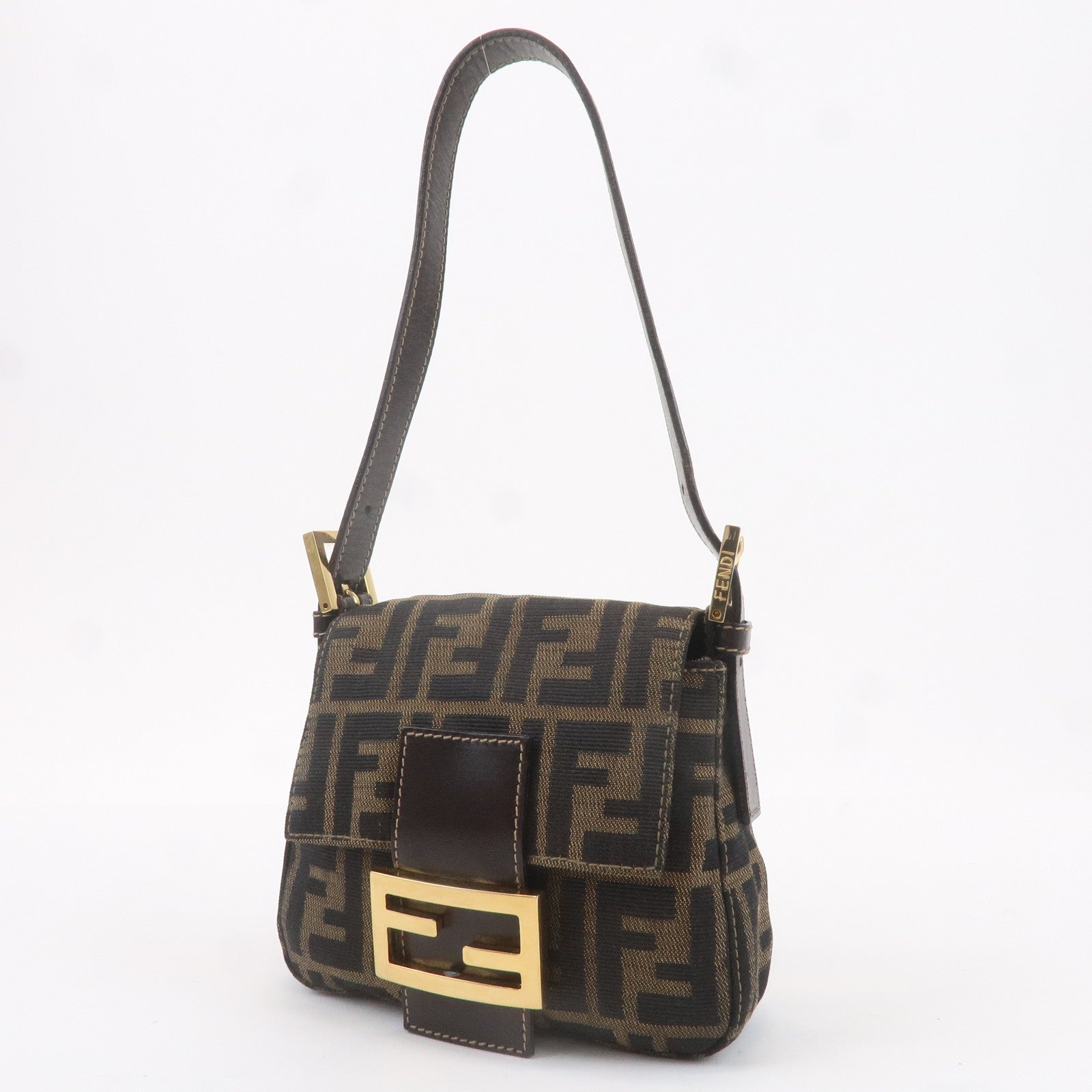 FENDI Zucca Canvas Leather Mini Mamma Bucket 222826571.089