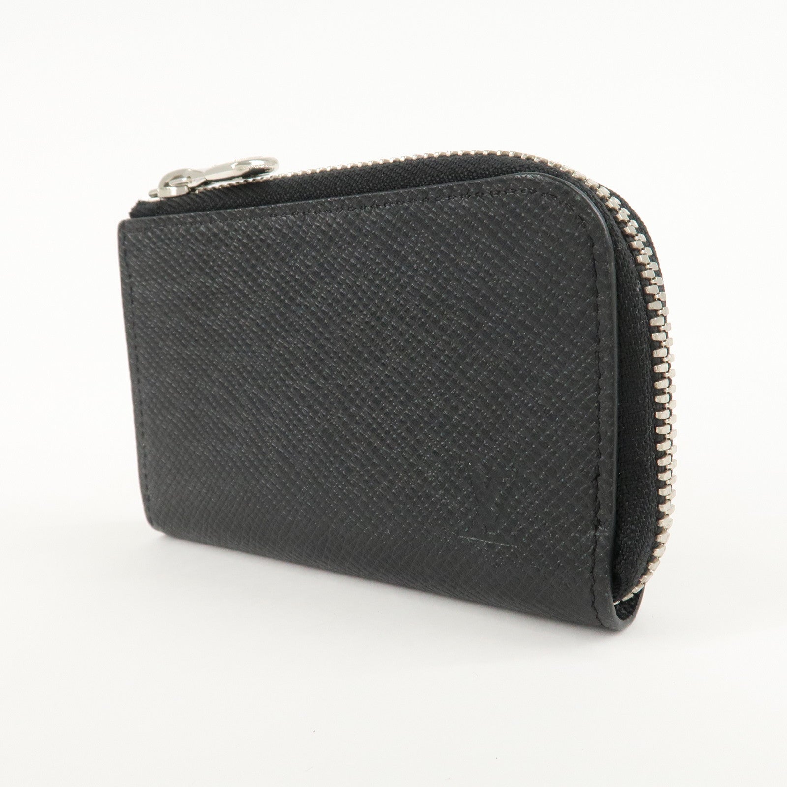 Louis Vuitton Taiga Porte Monnaie Jour Zip Coin Case Noir M63375