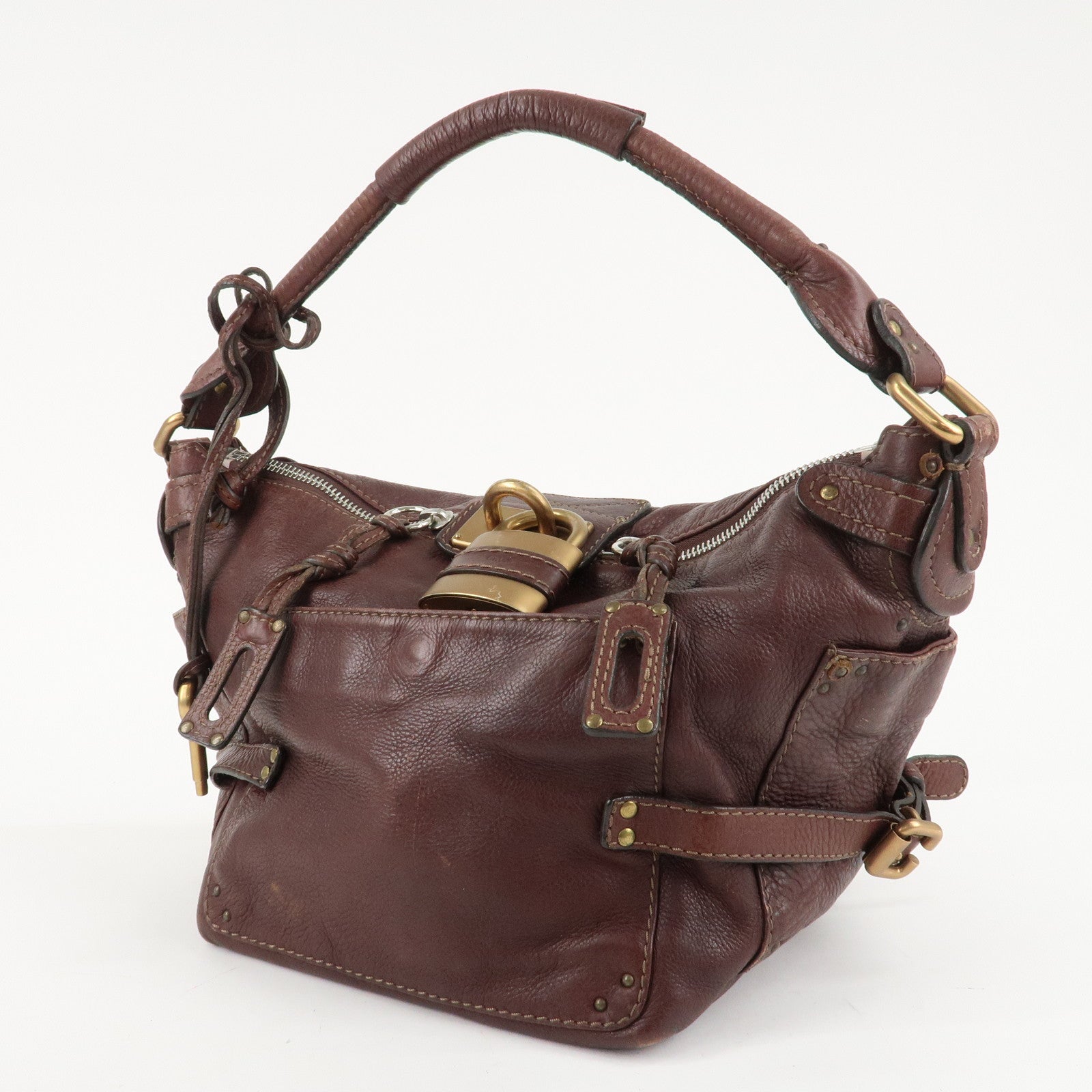 Chloe Paddington Leather Shoulder Bag Hand Bag Dark Brown