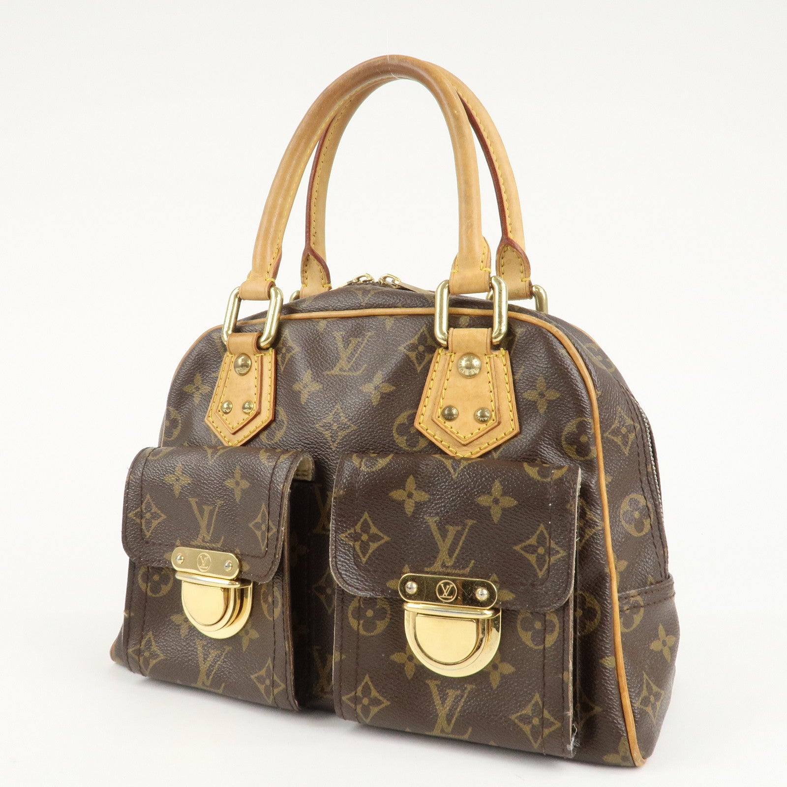 Louis Vuitton Monogram Manhattan PM Hand Bag Brown M40026