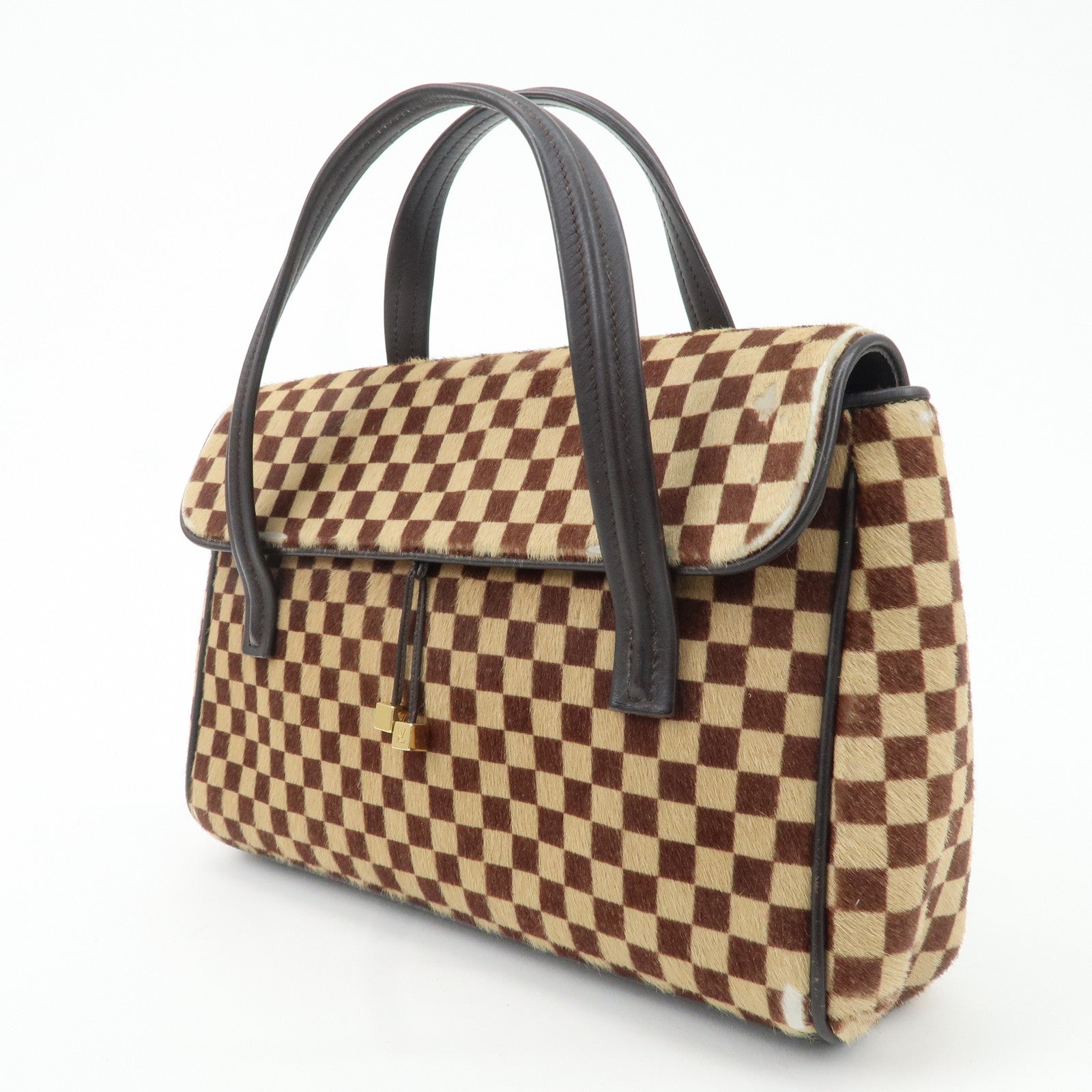 Louis Vuitton Damier Sauvage Lion Hand Bag Beige Brown M92131