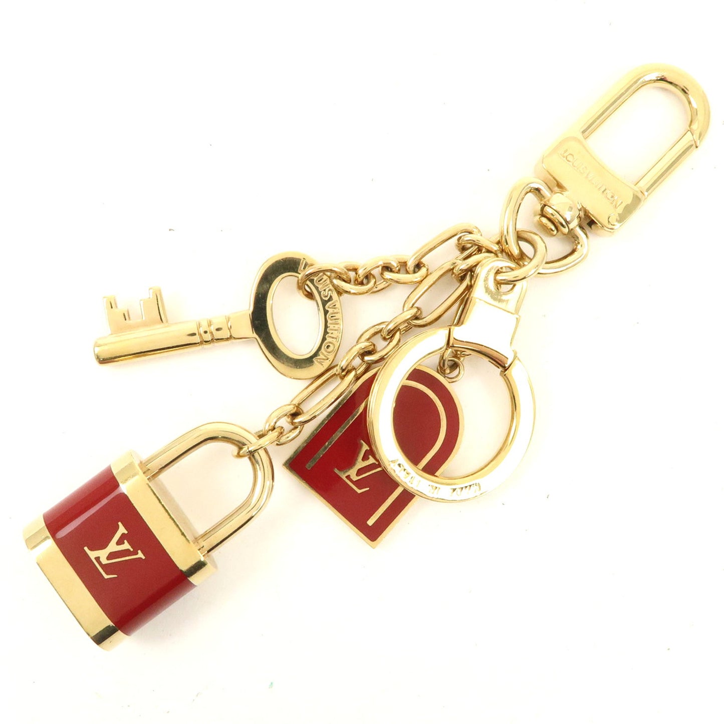 Louis Vuitton Porte Cles Cadena Bag Charm Red Metal M60073