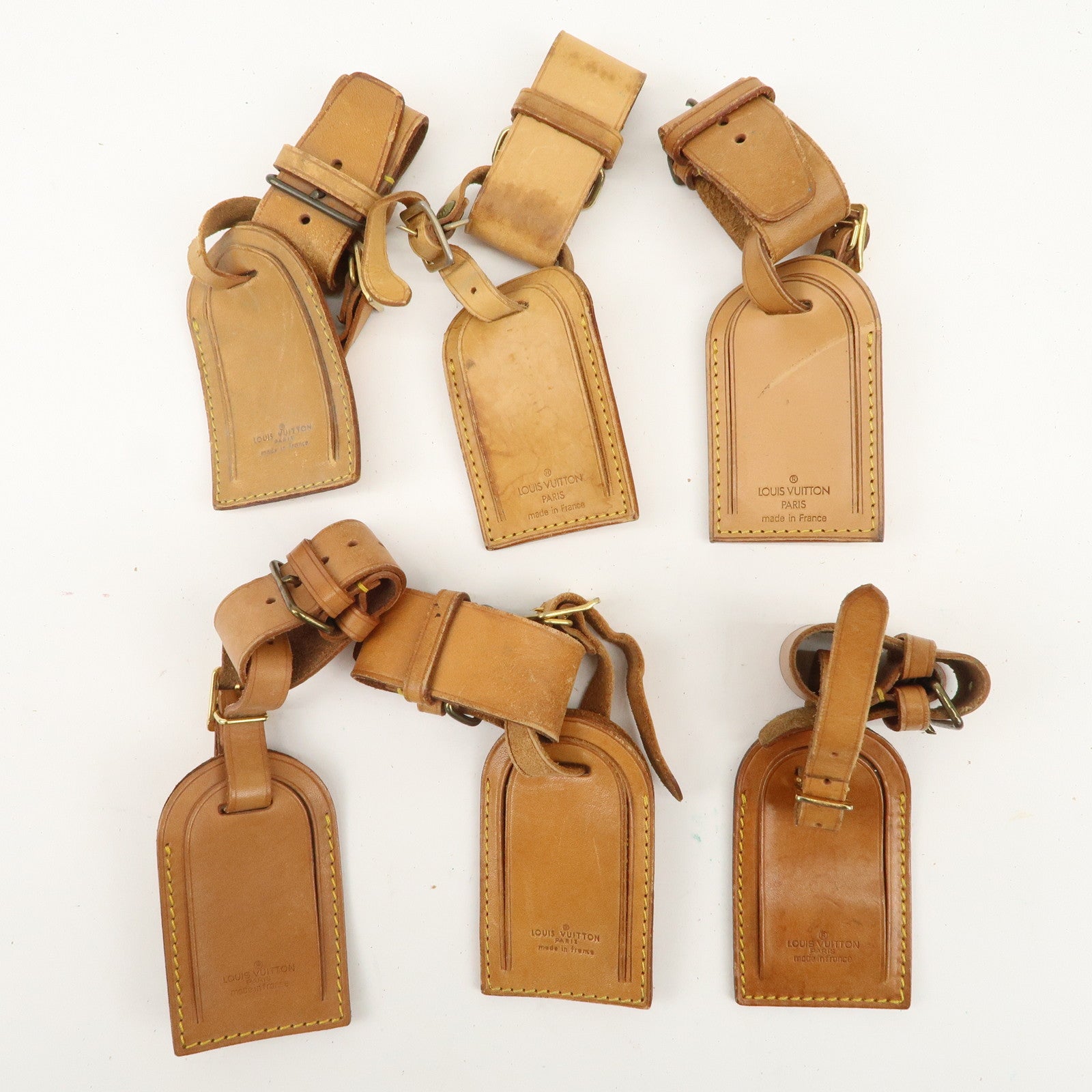 Louis Vuitton Set of 20 Leather Name Tag & Poignet Natural Used