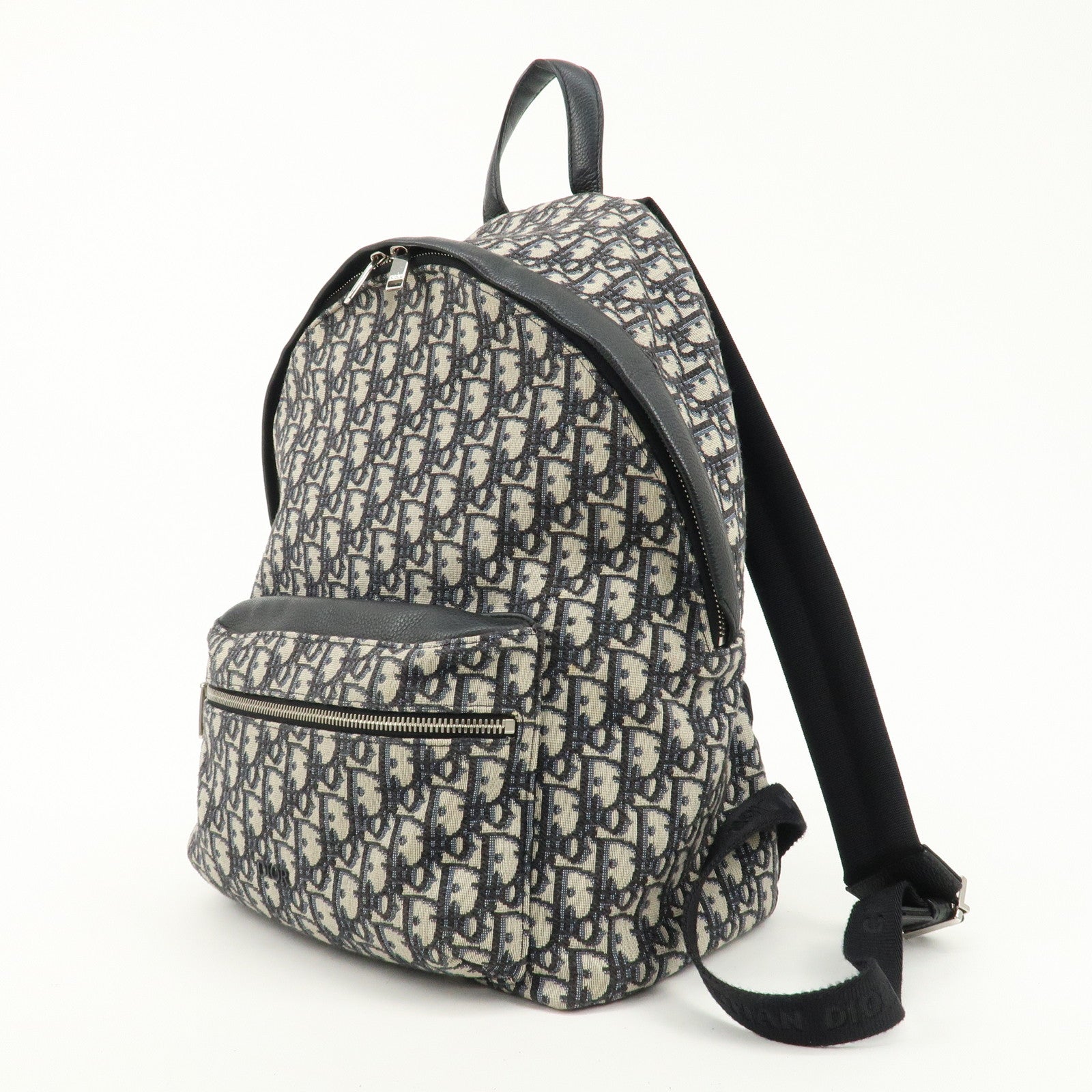 Christian Dior Trotter Oblique Jacquard Backpack Rucksack Navy