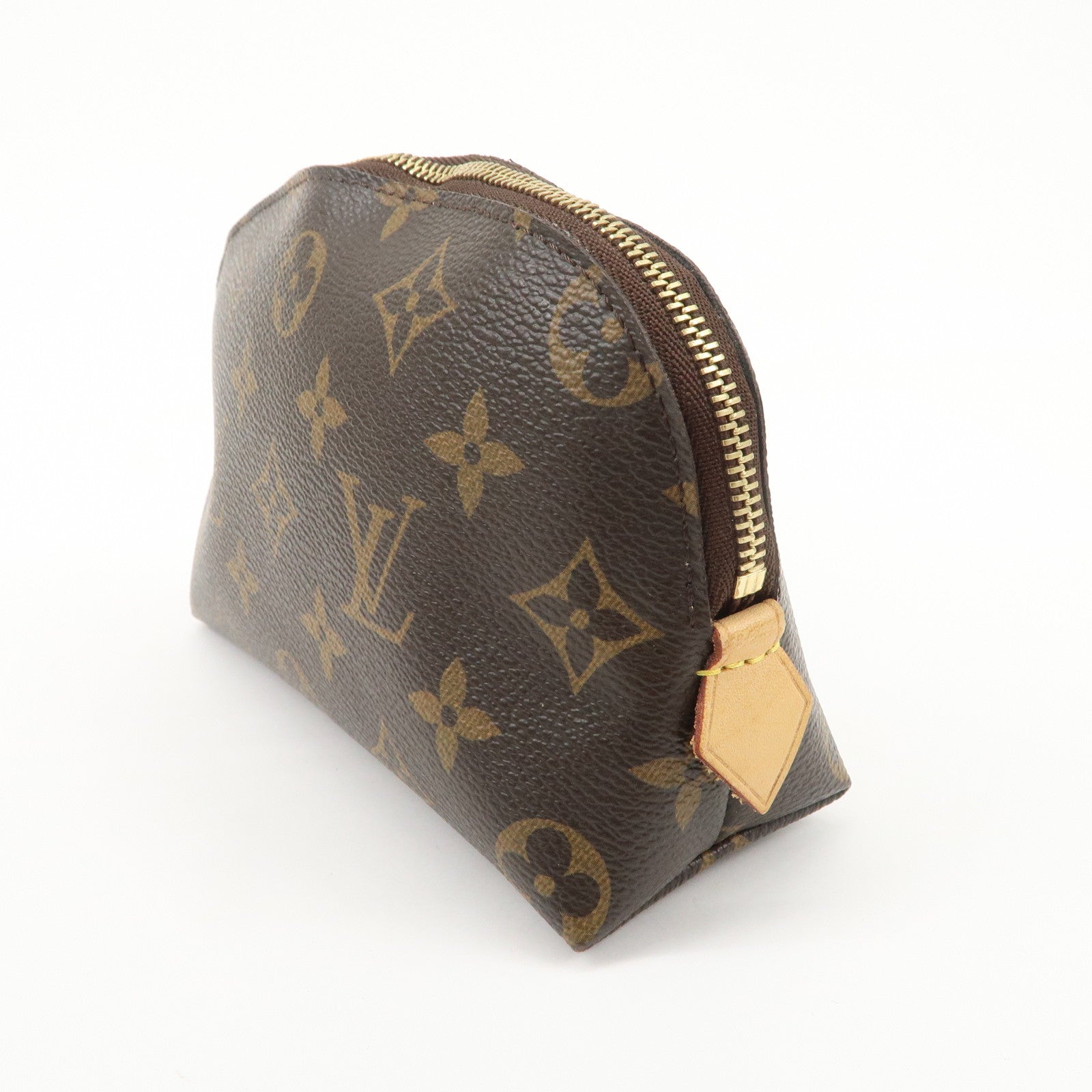 Louis Vuitton Monogram Pochette Cosmetic Pouch Brown M47515 Used