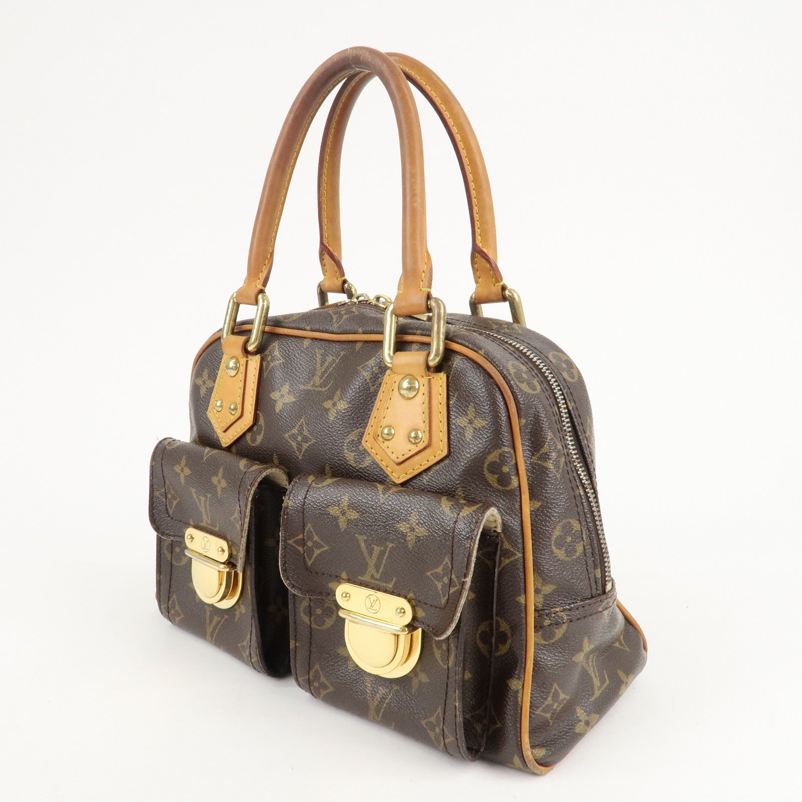 Louis Vuitton Monogram Manhattan PM Hand Bag Brown M40026