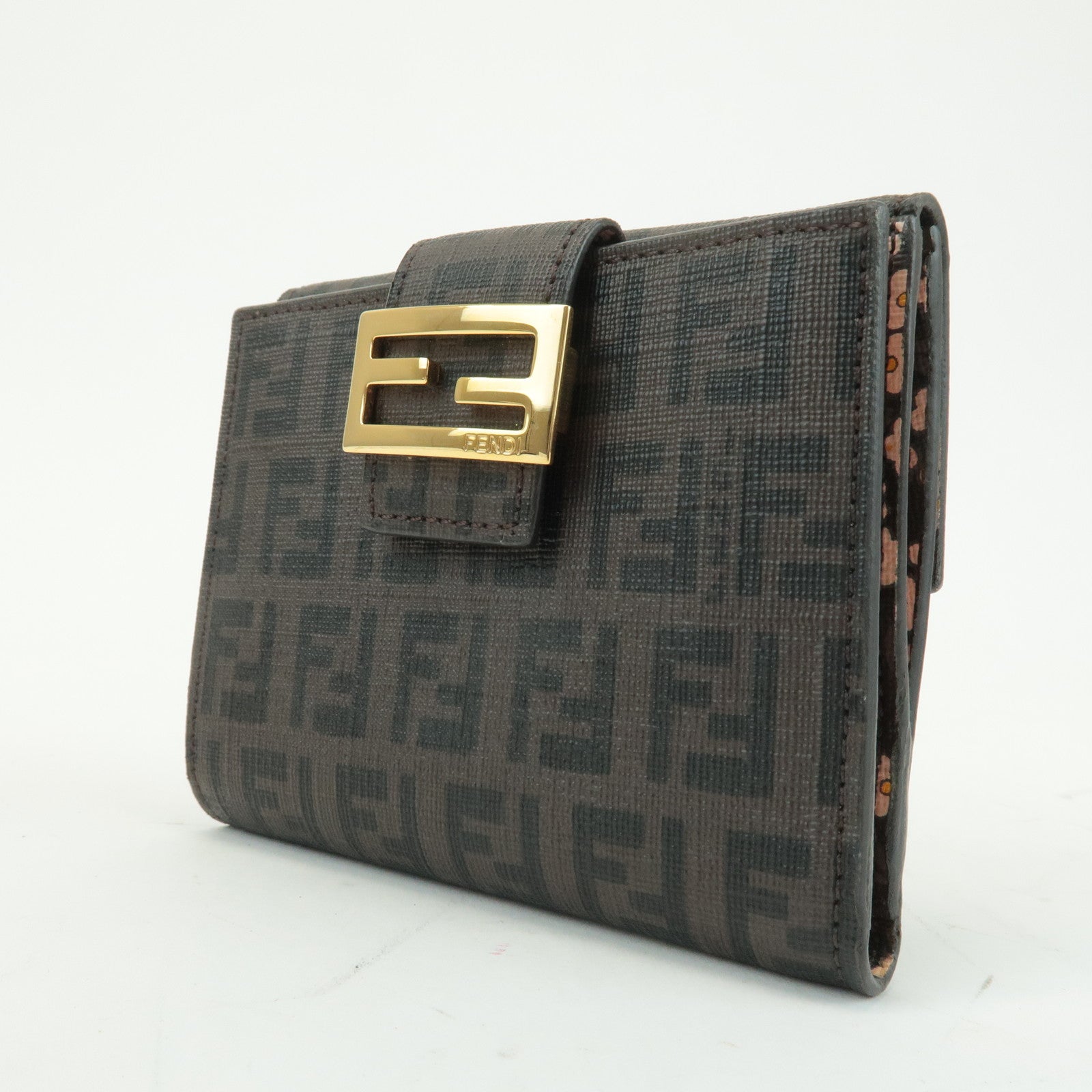 FENDI Zucchino Print PVC Leather Double Hook Wallet 8M0188