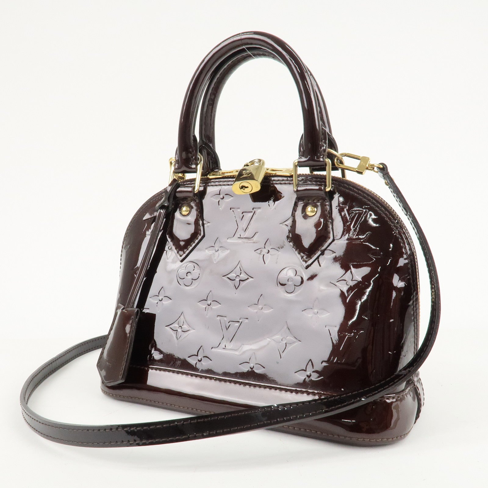 Louis Vuitton Monogram Vernis Alma BB Amarante Hand Bag M91678