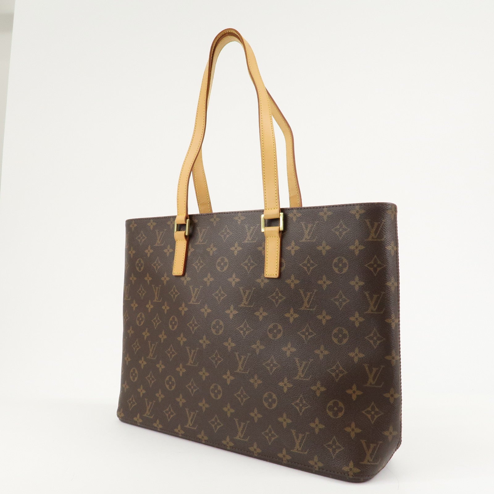 Louis Vuitton Monogram Luco Tote Bag Hand Bag Brown M51155 Used