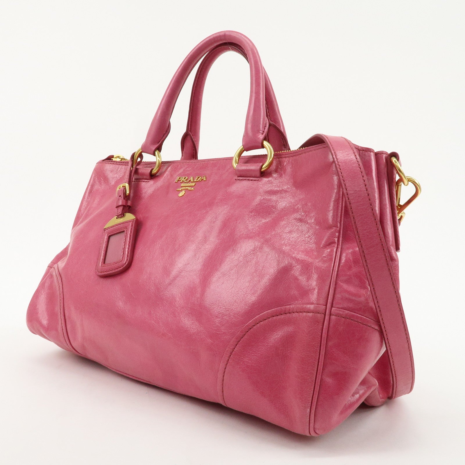 PRADA Leather 2Way Hand Bag Shoulder Bag Pink BN2324