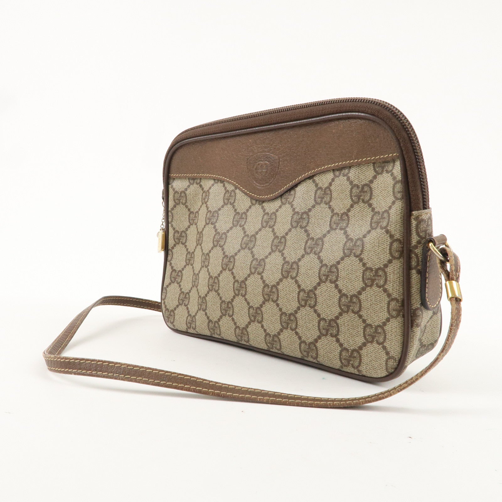 GUCCI Old Gucci GG Plus Leather Shoulder Bag 007.115.6428