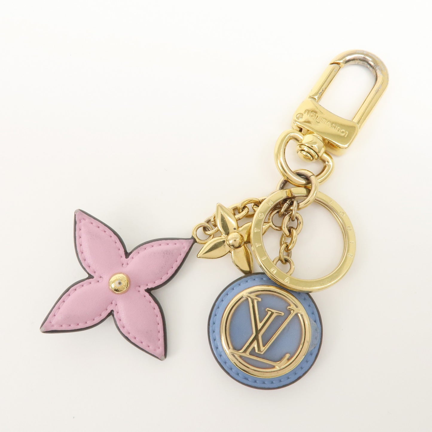 Louis Vuitton Porte Cles Preppy Flower Key Charm Pink Gold M00363