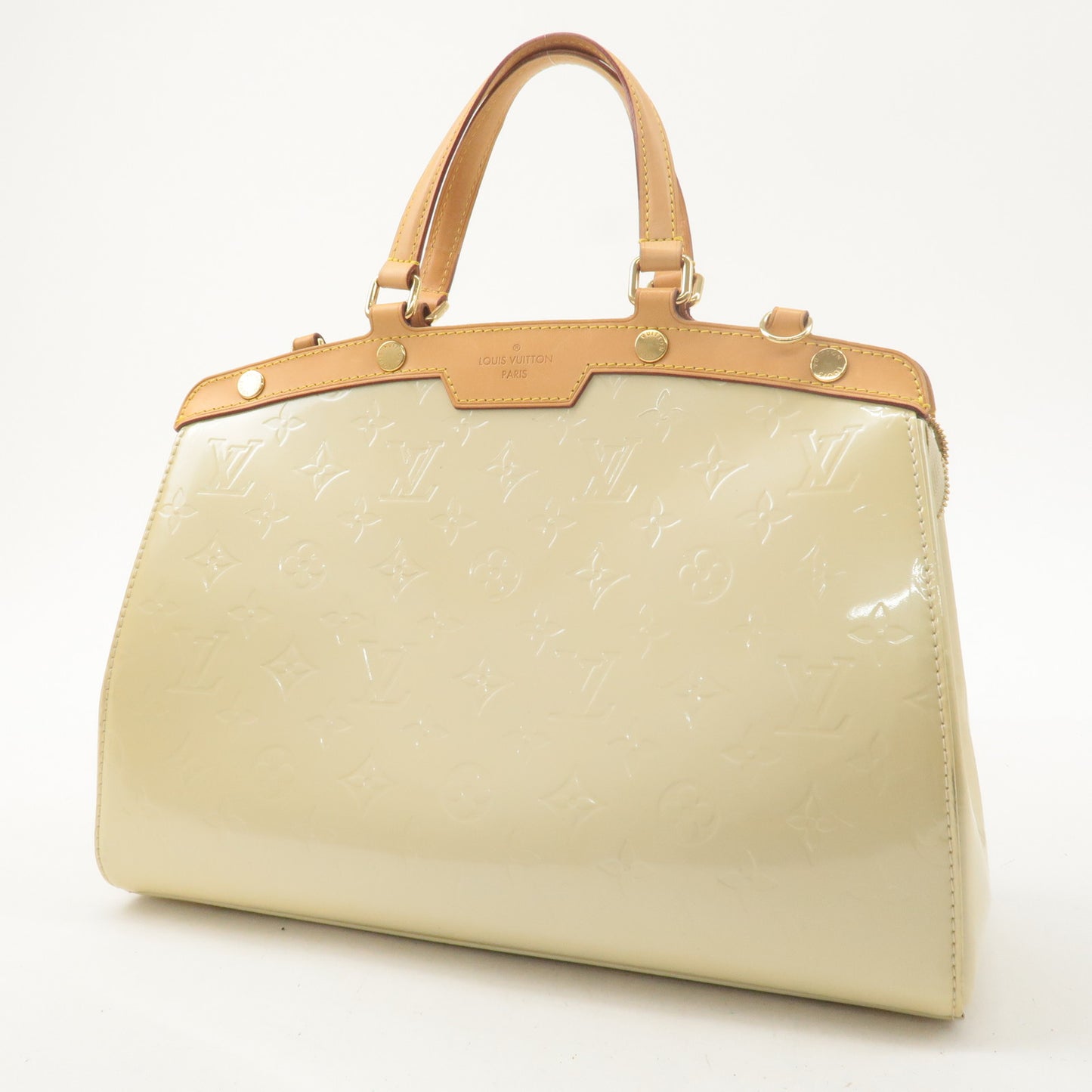 Louis Vuitton Vernis Brea MM 2Way Hand Bag Blanc Corail M91456