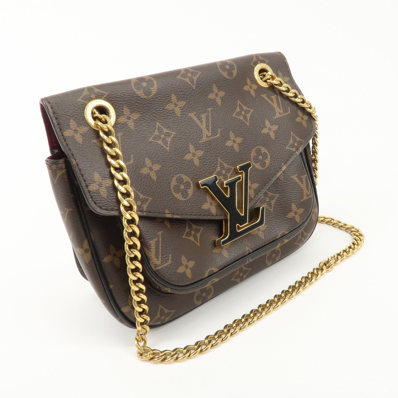 Authc Louis Vuitton Monogram Passy Crossbody Chain Shoulder Bag M45592 Used