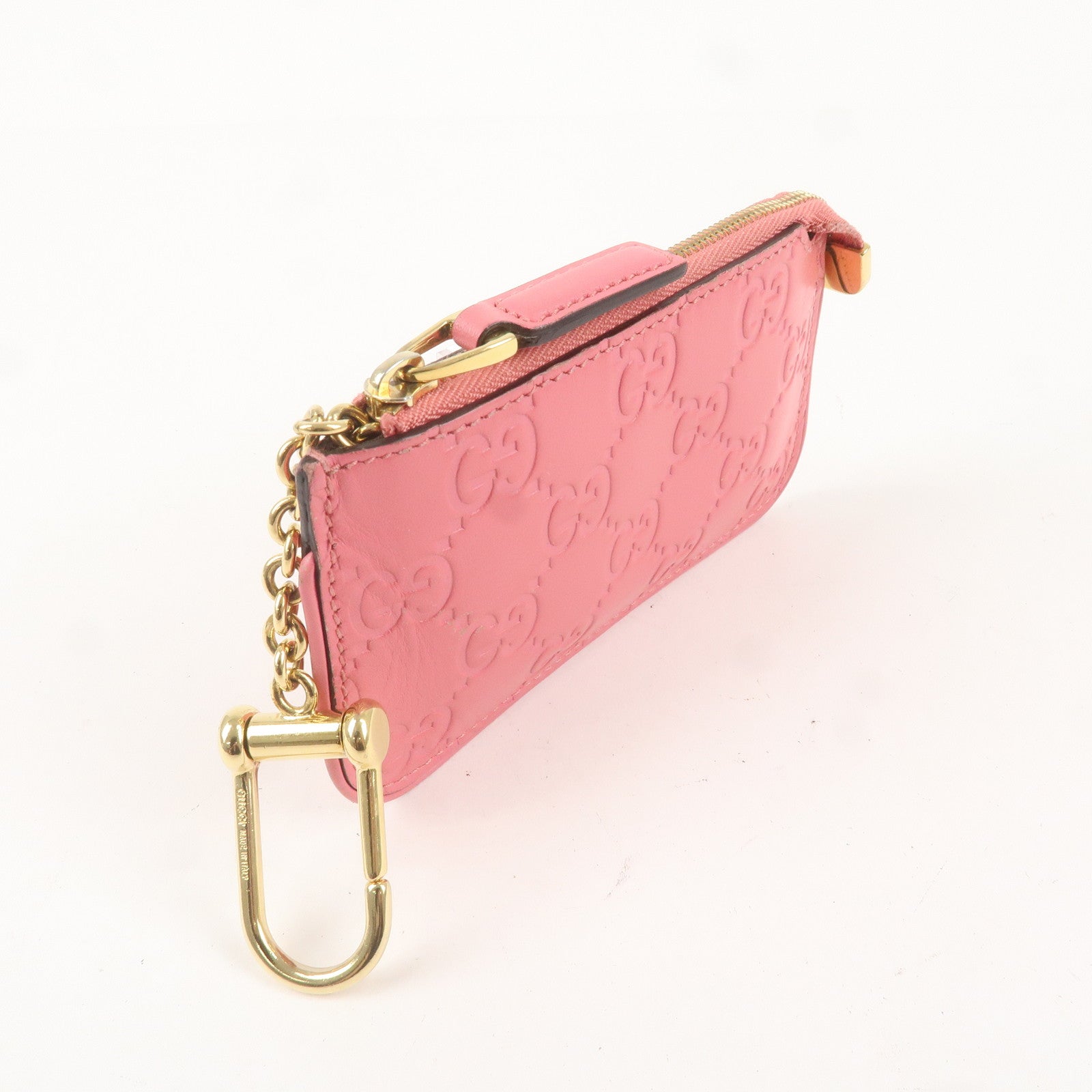 GUCCI Guccissima Leather Coin Case Wallet Pink 233183