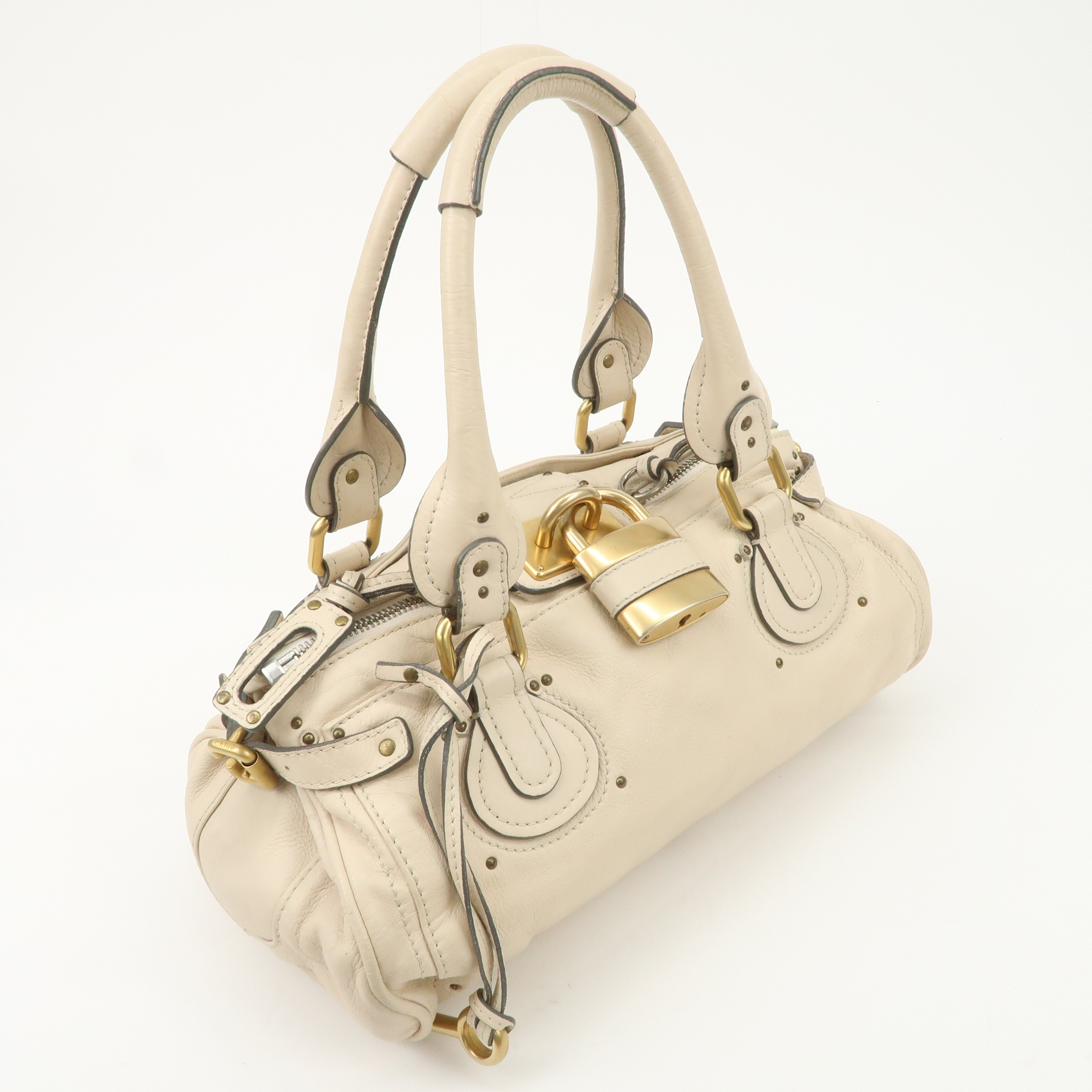 Chloe Paddington Leather Shoulder Bag Hand Bag Ivory