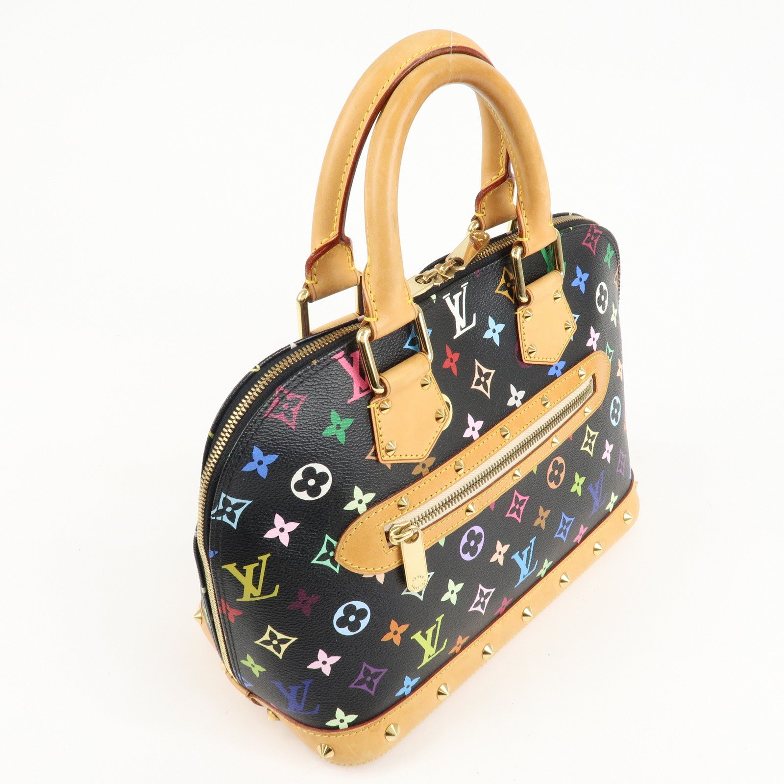 Louis Vuitton Monogram Multicolor Alma Hand Bag Noir M92646