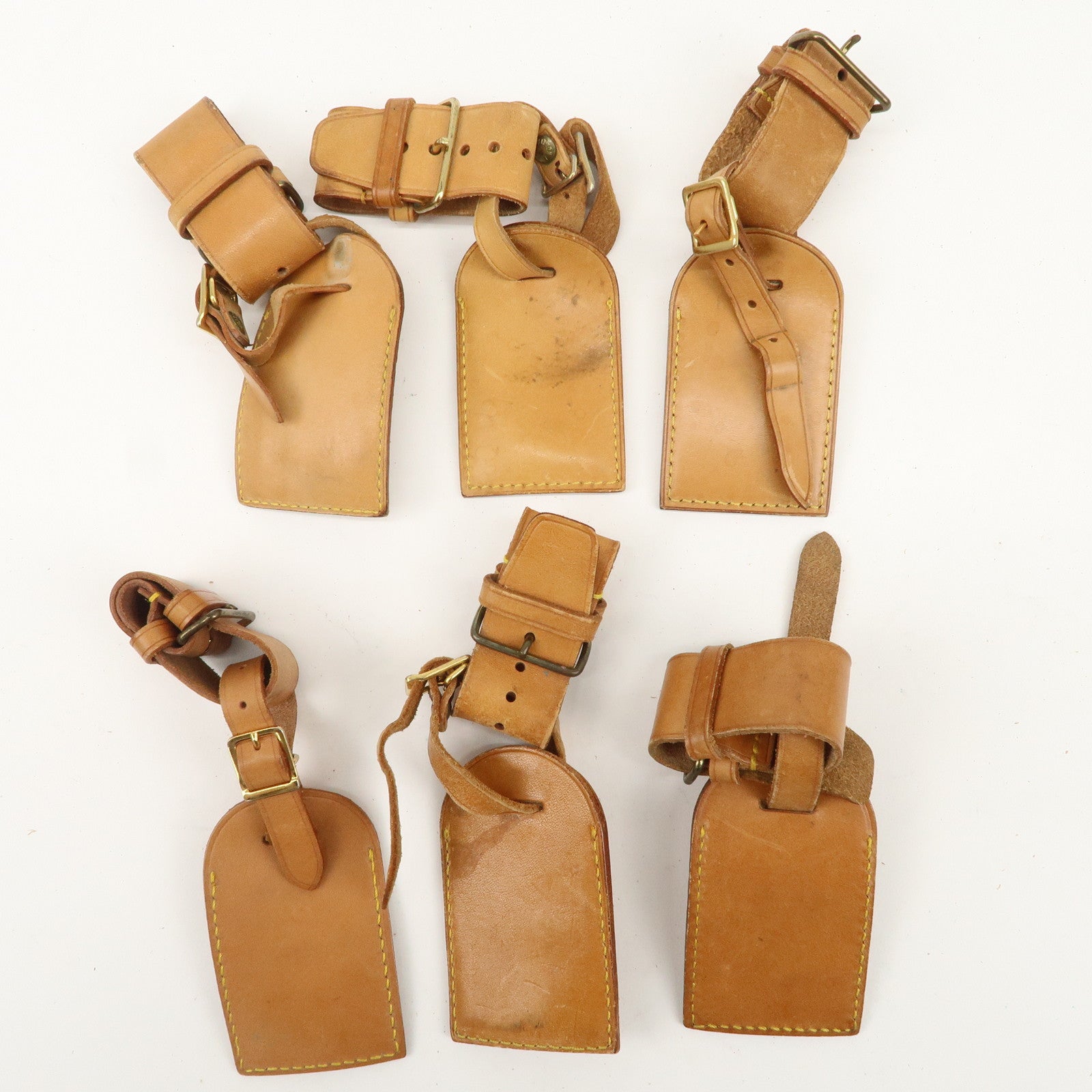 Louis Vuitton Set of 20 Leather Name Tag & Poignet Natural Used