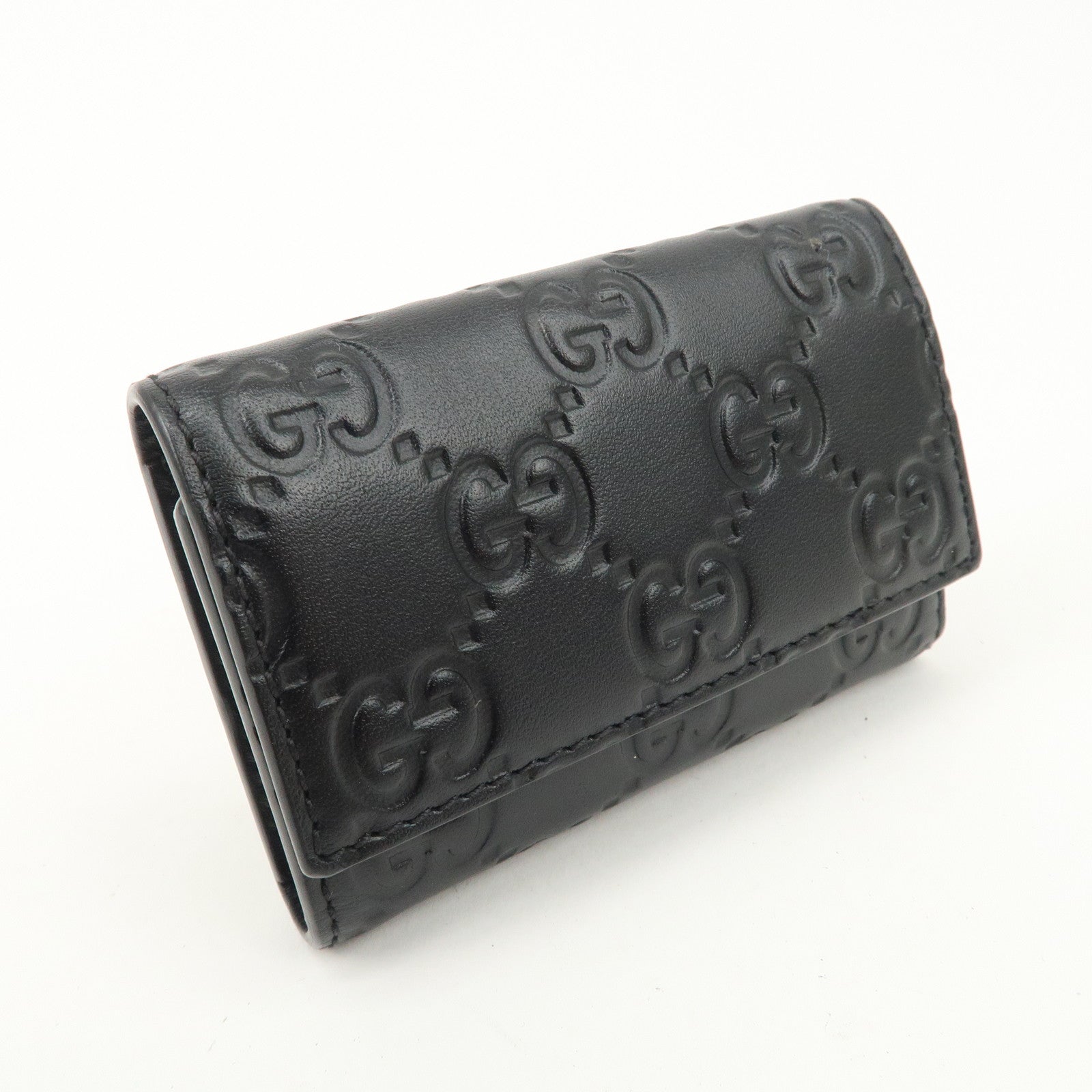 GUCCI Guccissima Leather 6 Rings Key Case Key Holder Black 779824 Used