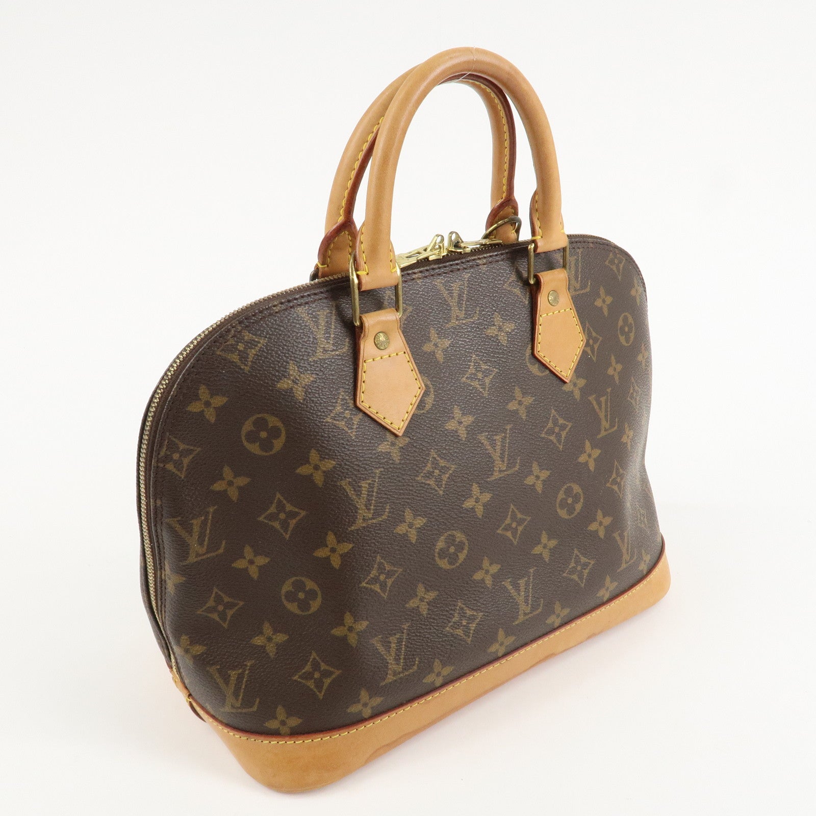 Louis Vuitton Monogram Alma Hand Bag Brown M51130 Used