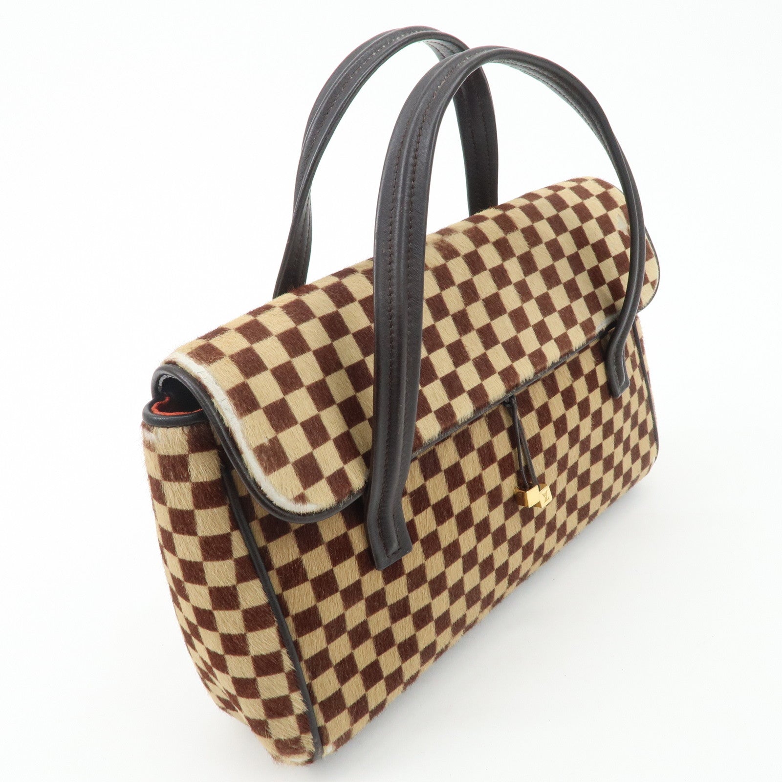 Louis Vuitton Damier Sauvage Lion Hand Bag Beige Brown M92131