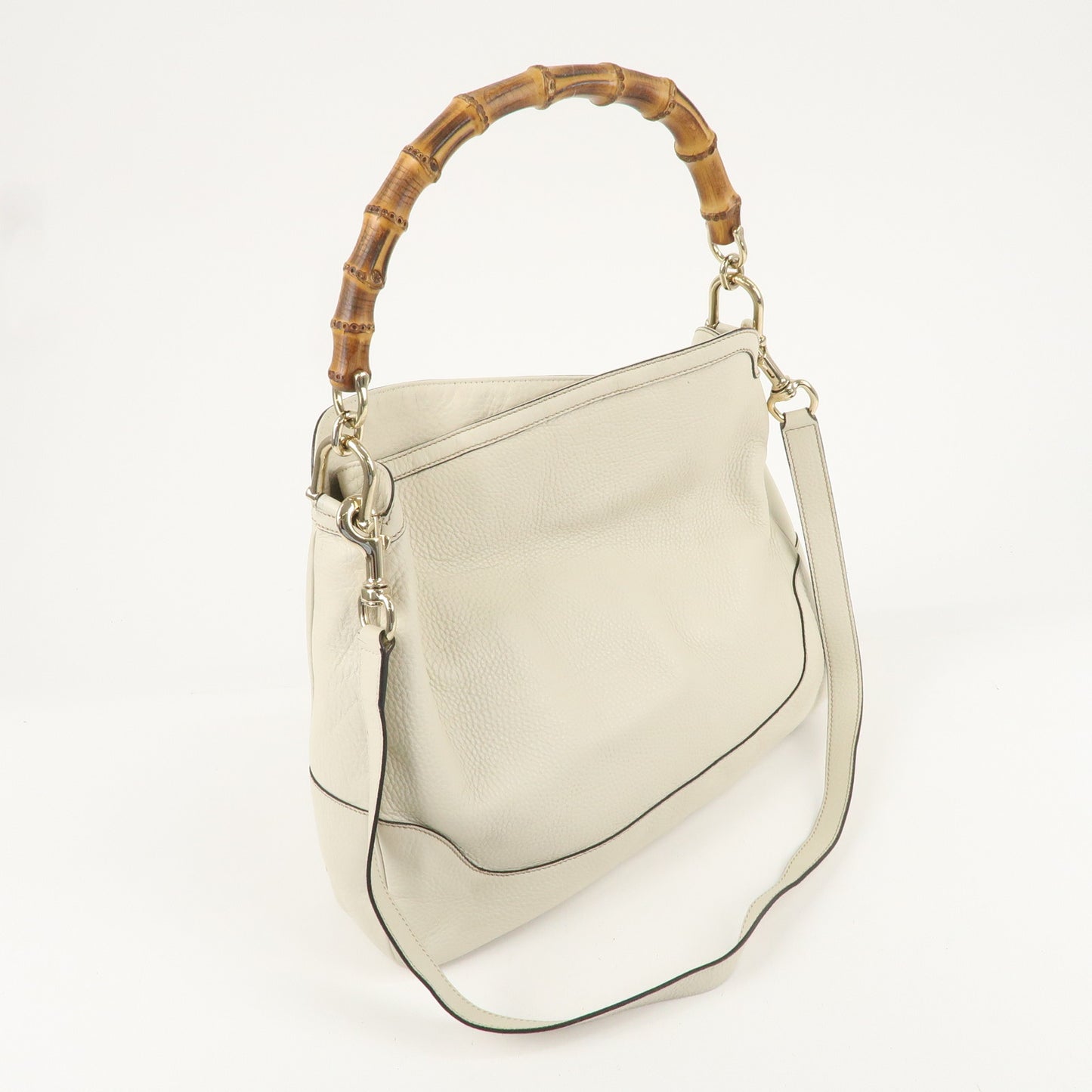 GUCCI Bamboo GG Canvas  Leather Diana 2WAY Bag Ivory 282315