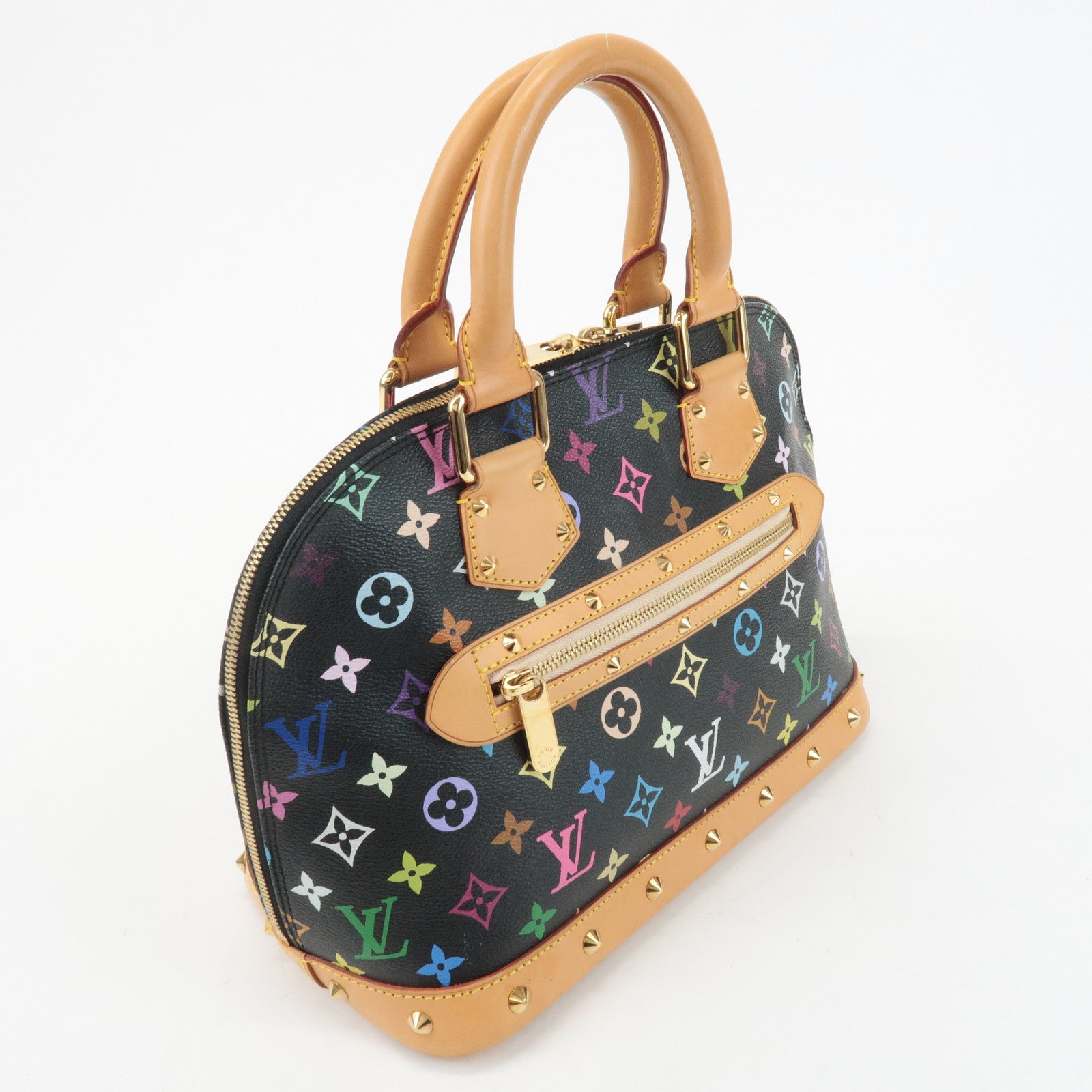 Louis Vuitton Monogram Multicolor Alma Hand Bag Noir M92646 Used