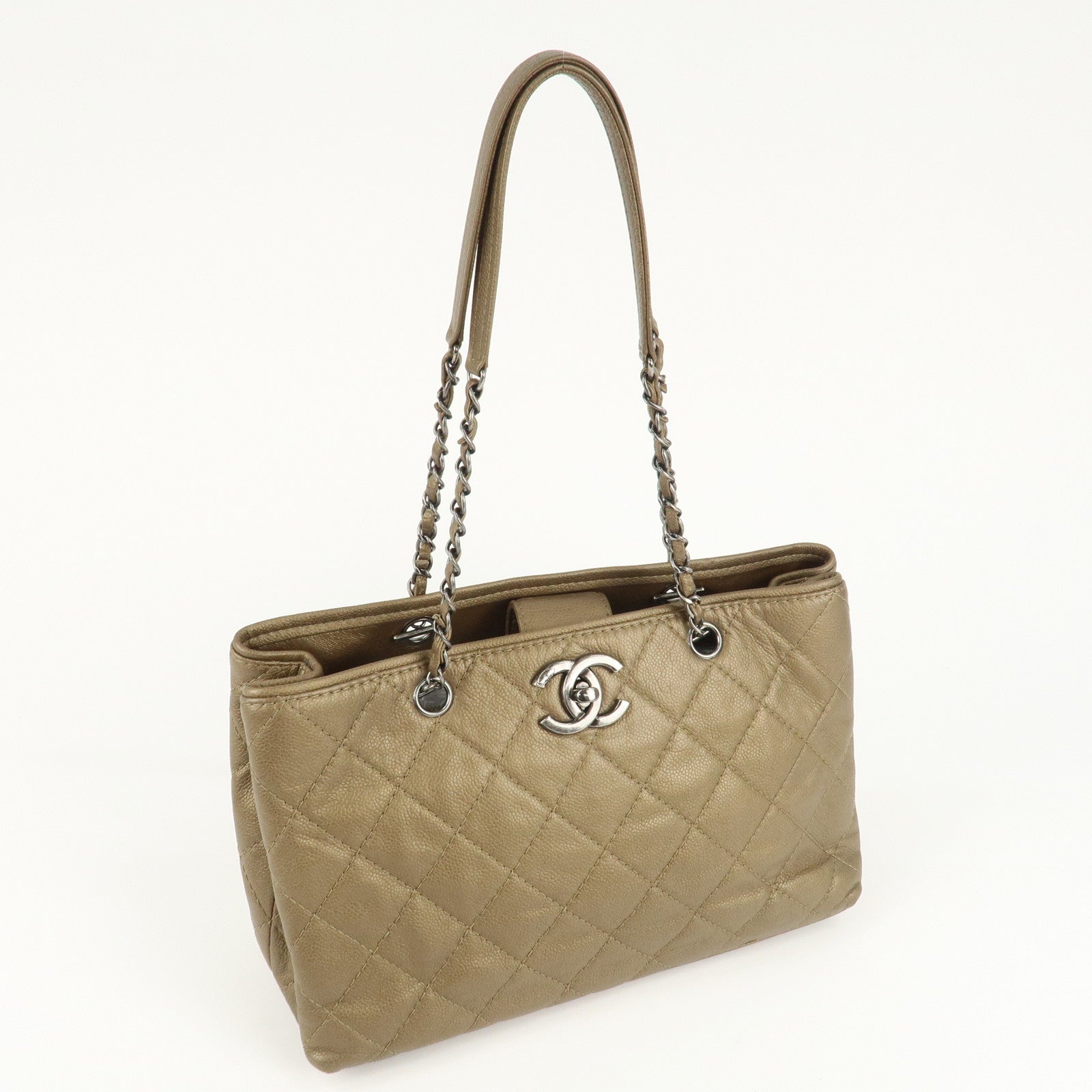 CHANEL Matelasse Caviar Skin COCO Mark Chain Tote Bag A90451