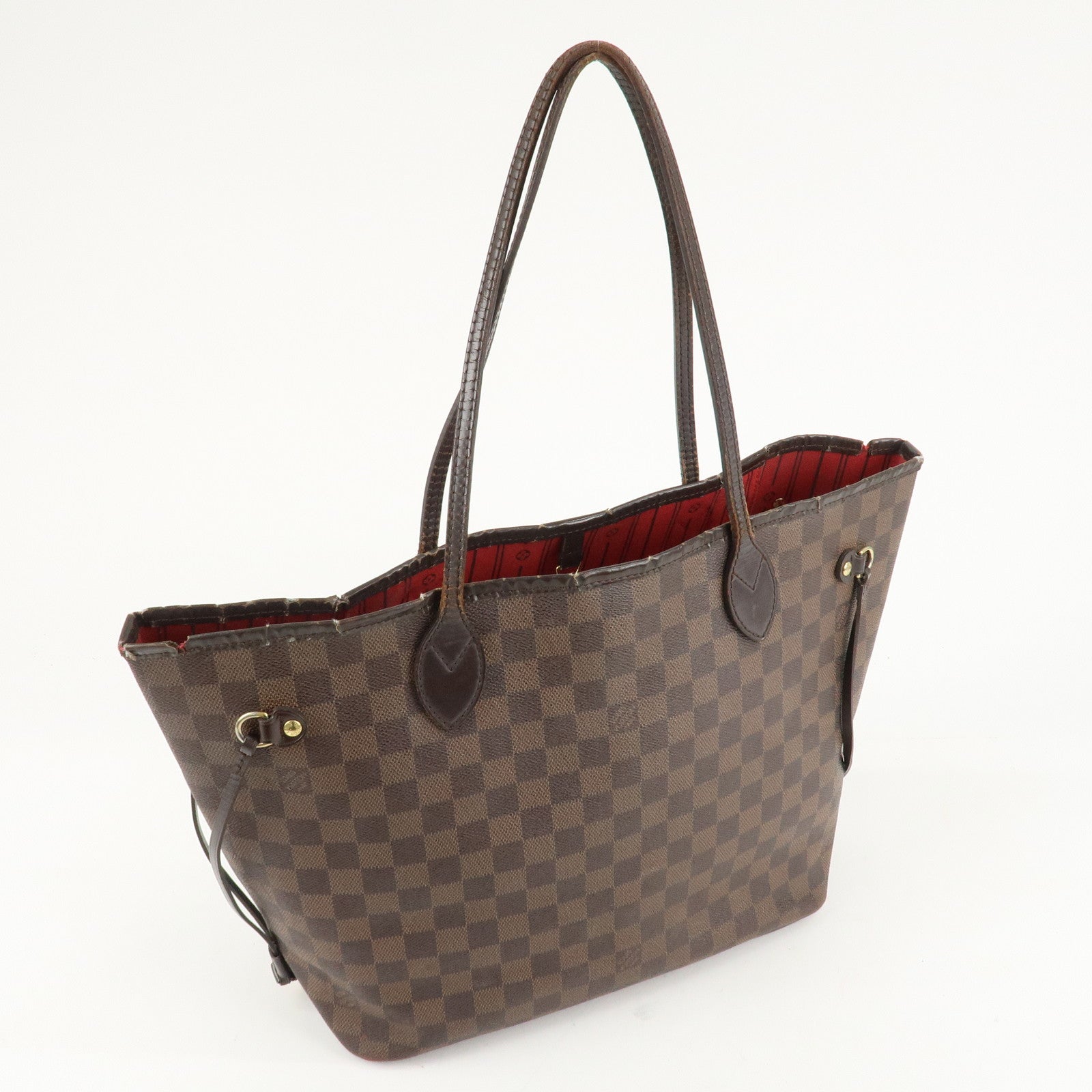 Louis Vuitton Damier Neverfull MM Tote Bag Brown M41358