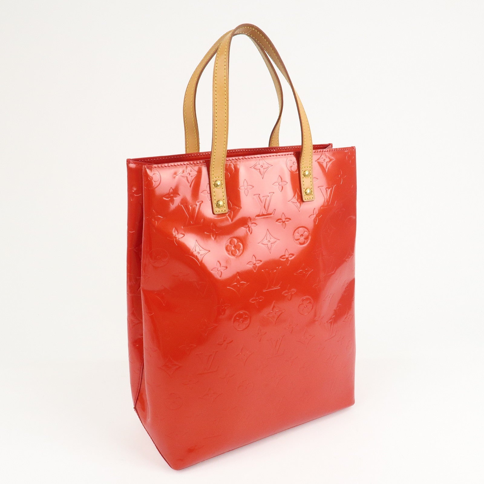 Louis Vuitton Monogram Vernis Lead MM Tote Bag Rouge M91086