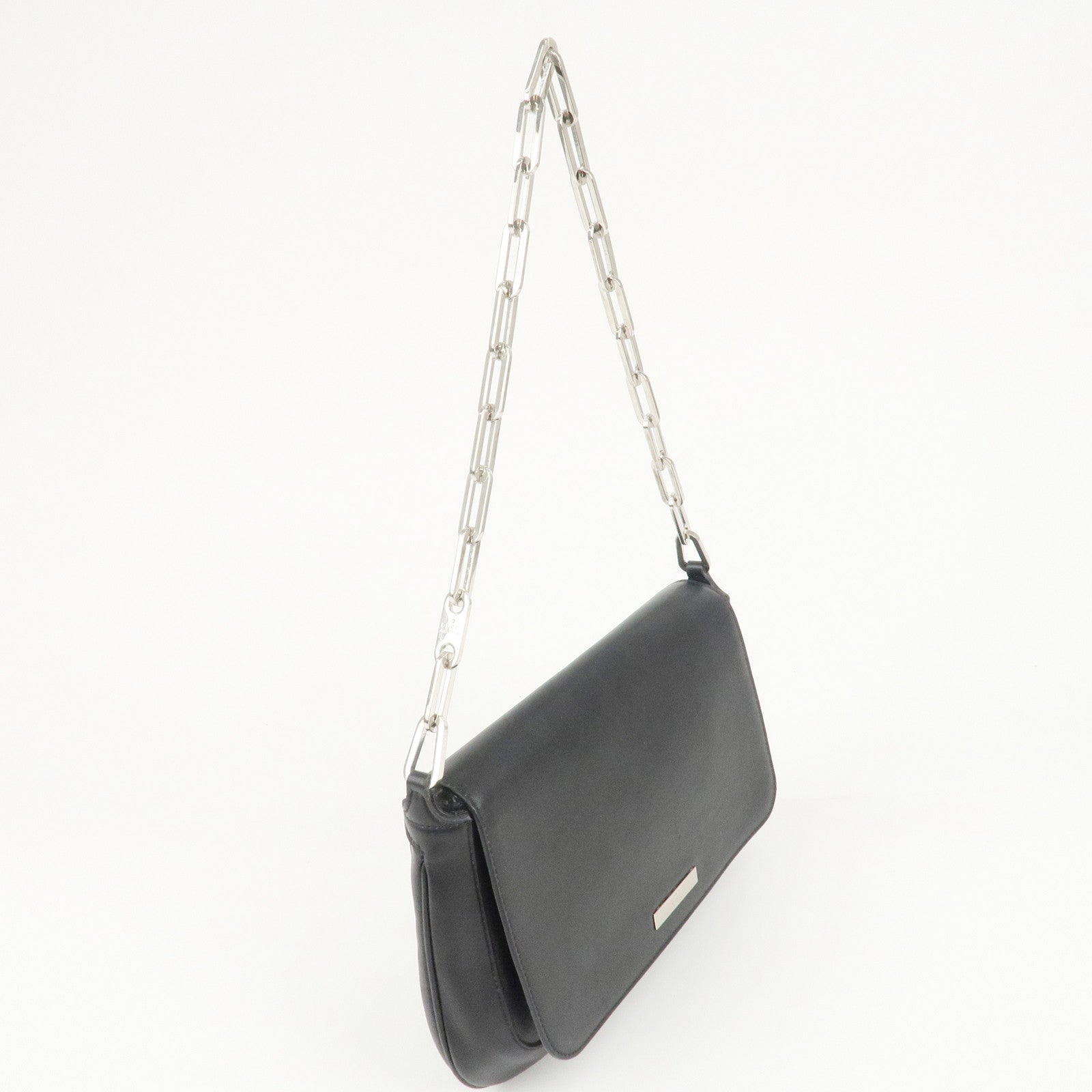 GUCCI Leather One-Shoulder Bag Black 001.3827