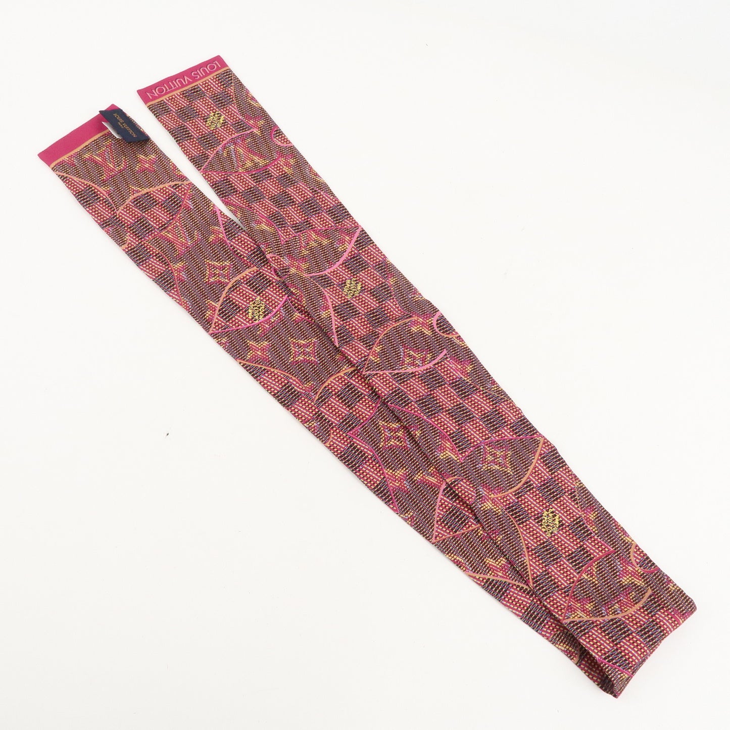 Louis Vuitton Pop Bandeau Silk 100% Scarf Fuchsia MP2499