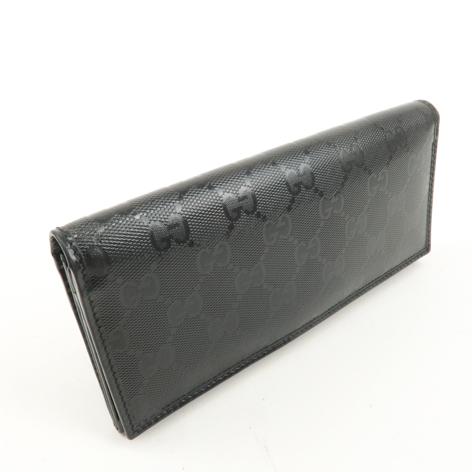 GUCCI GG Imprime PVC Leather Long Wallet Black 244995・2149