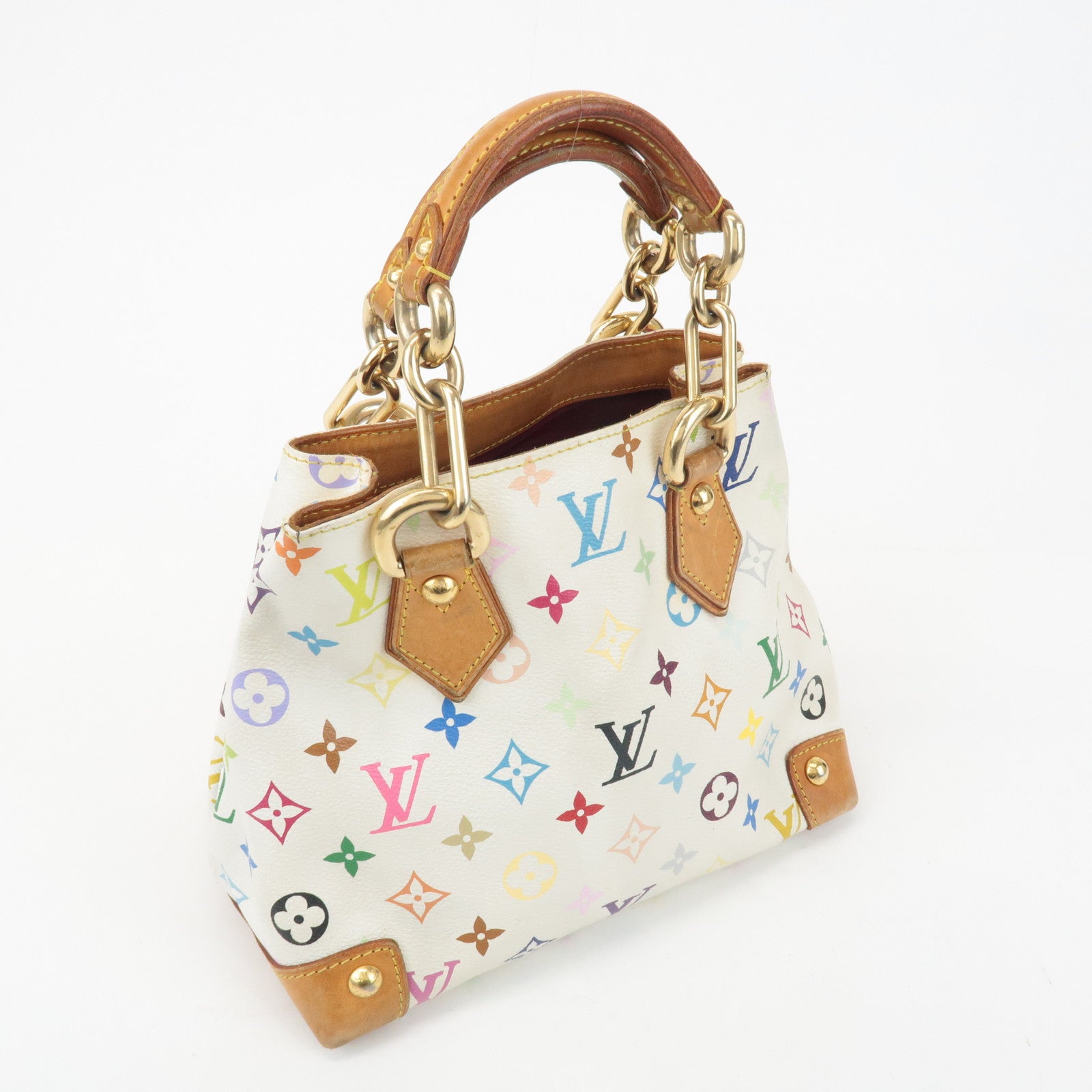 Louis Vuitton Monogram Multicolor Audra Hand Bag Blanc M40047 Used